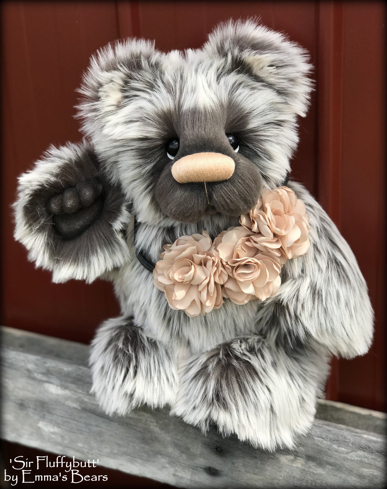 Sir Fluffybutt - 16" faux fur Artist Bear by Emma's Bears - OOAK