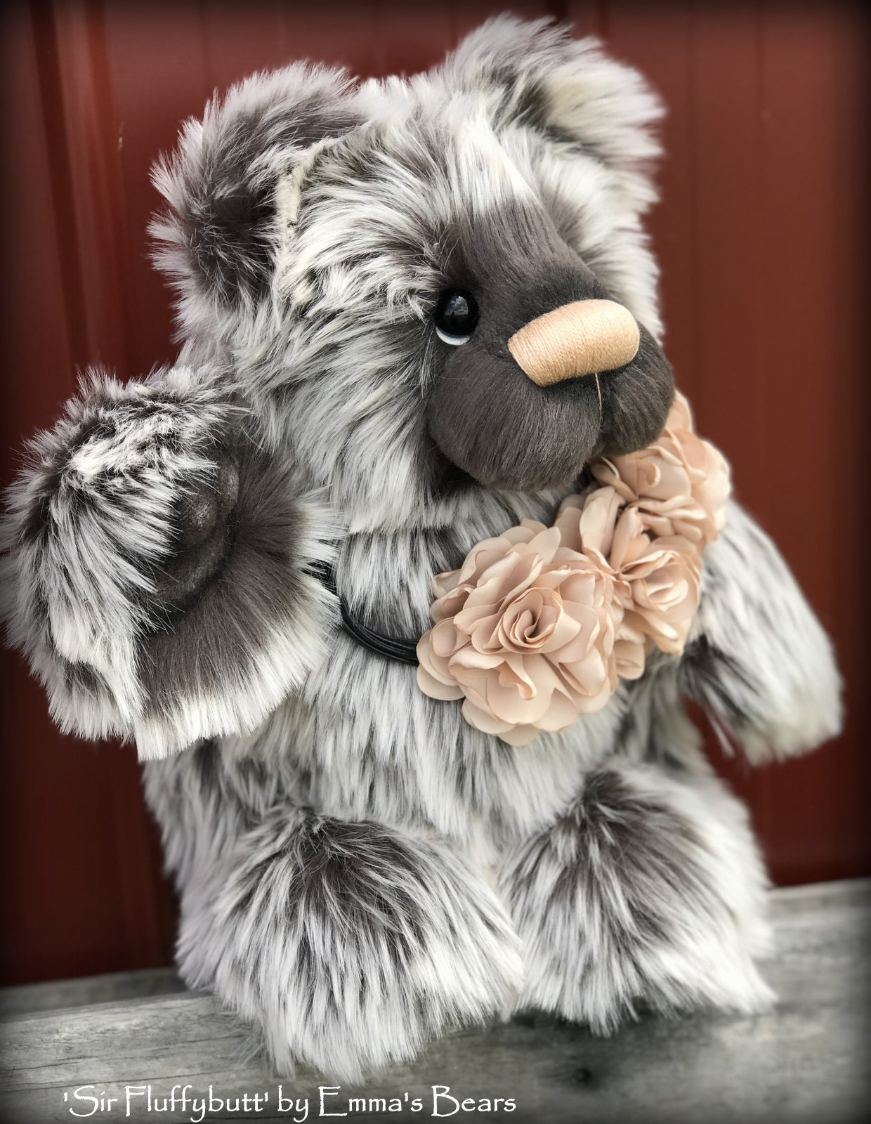 Sir Fluffybutt - 16" faux fur Artist Bear by Emma's Bears - OOAK