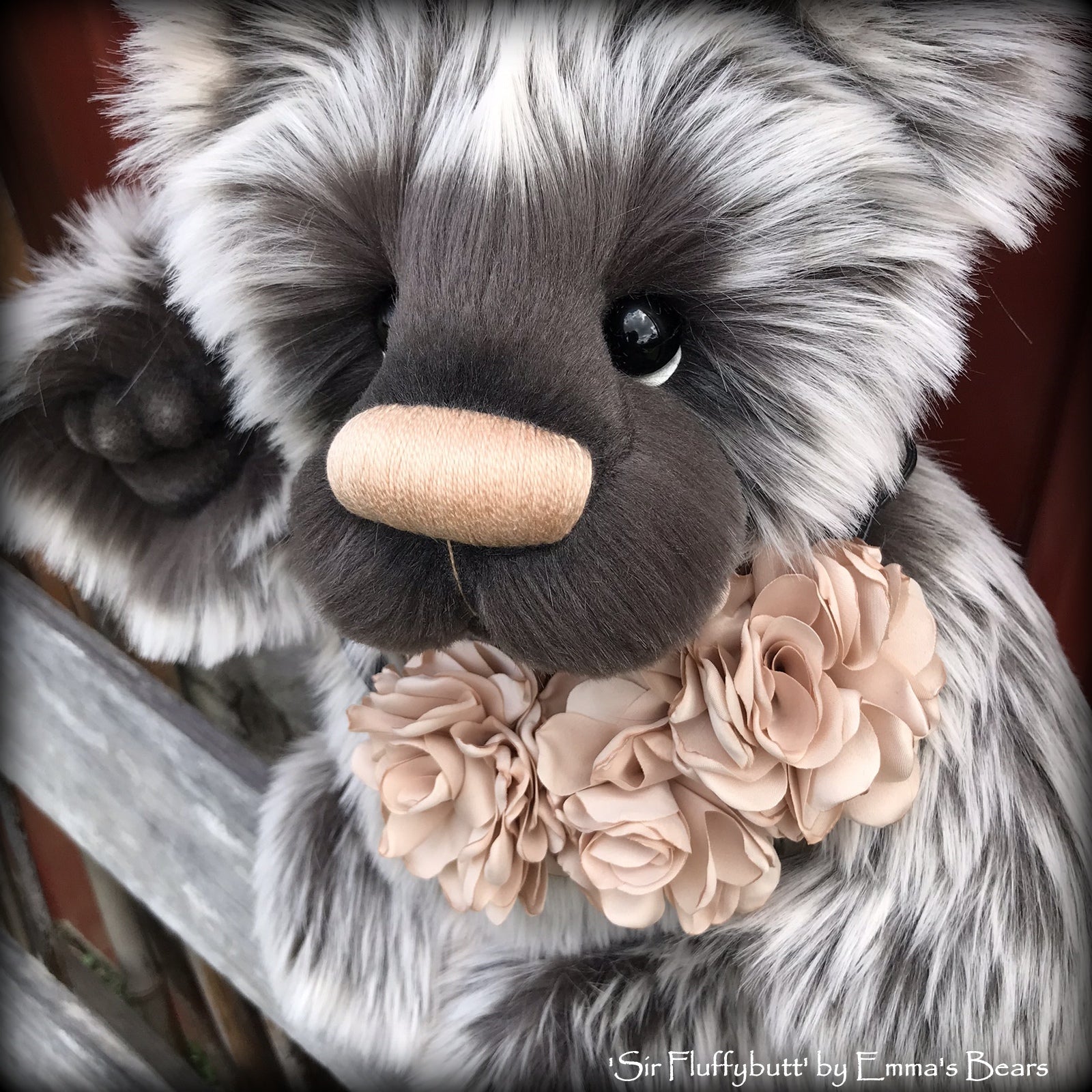 Sir Fluffybutt - 16" faux fur Artist Bear by Emma's Bears - OOAK