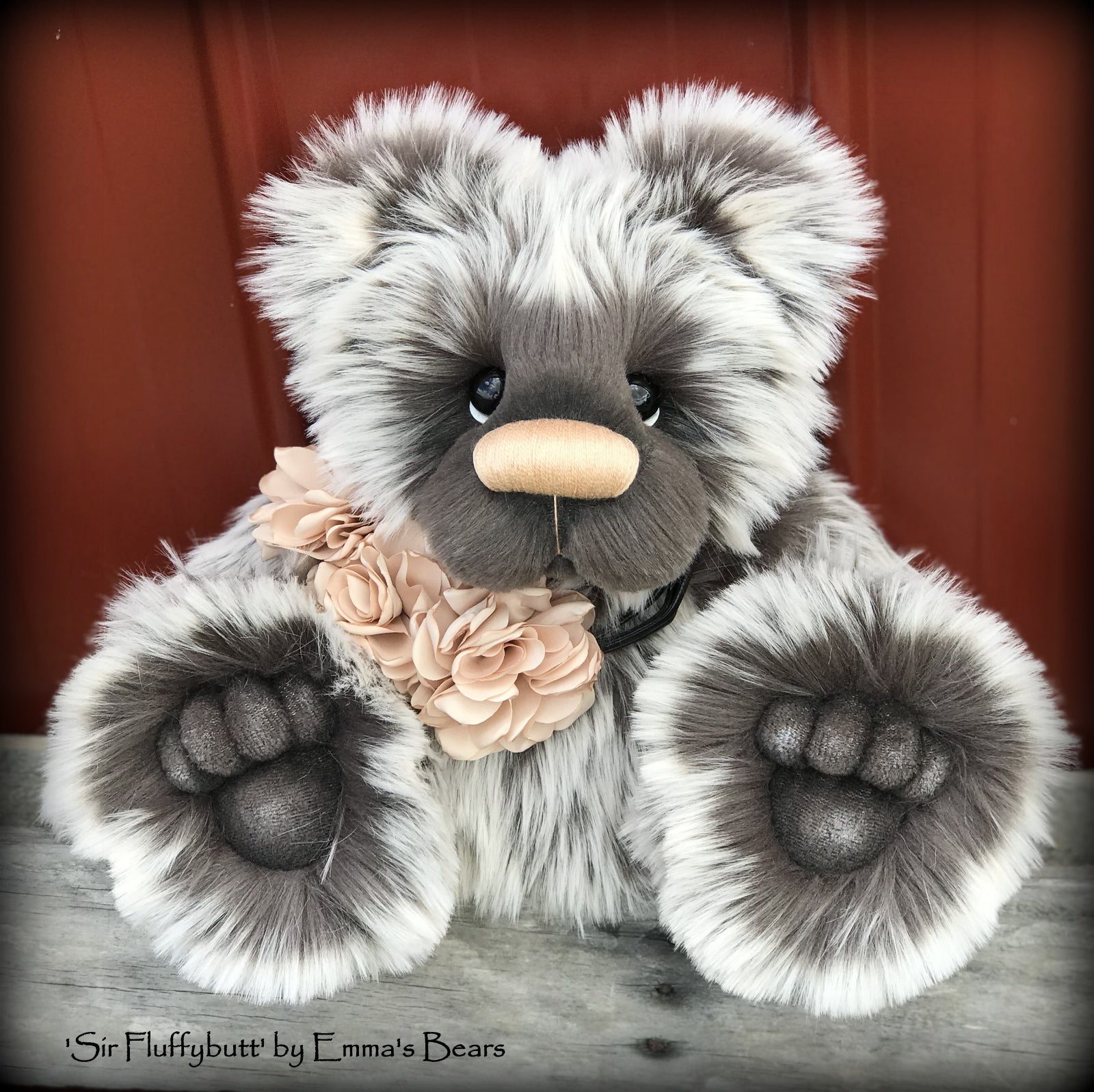 Sir Fluffybutt - 16" faux fur Artist Bear by Emma's Bears - OOAK