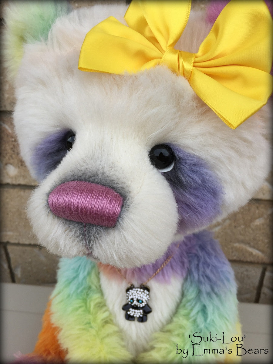 Suki-Lou - 18in RAINBOW alpaca cartoon style Artist Bear by Emmas Bears - OOAK