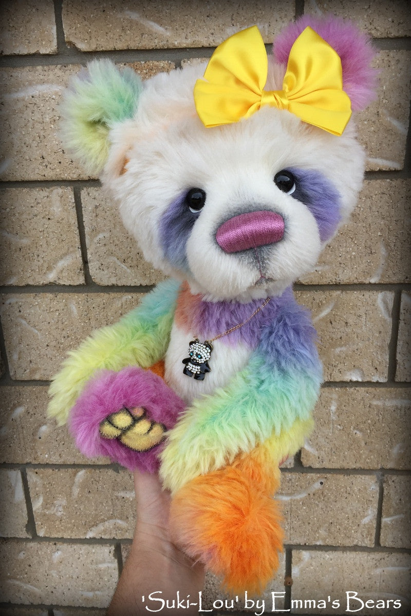 Suki-Lou - 18in RAINBOW alpaca cartoon style Artist Bear by Emmas Bears - OOAK