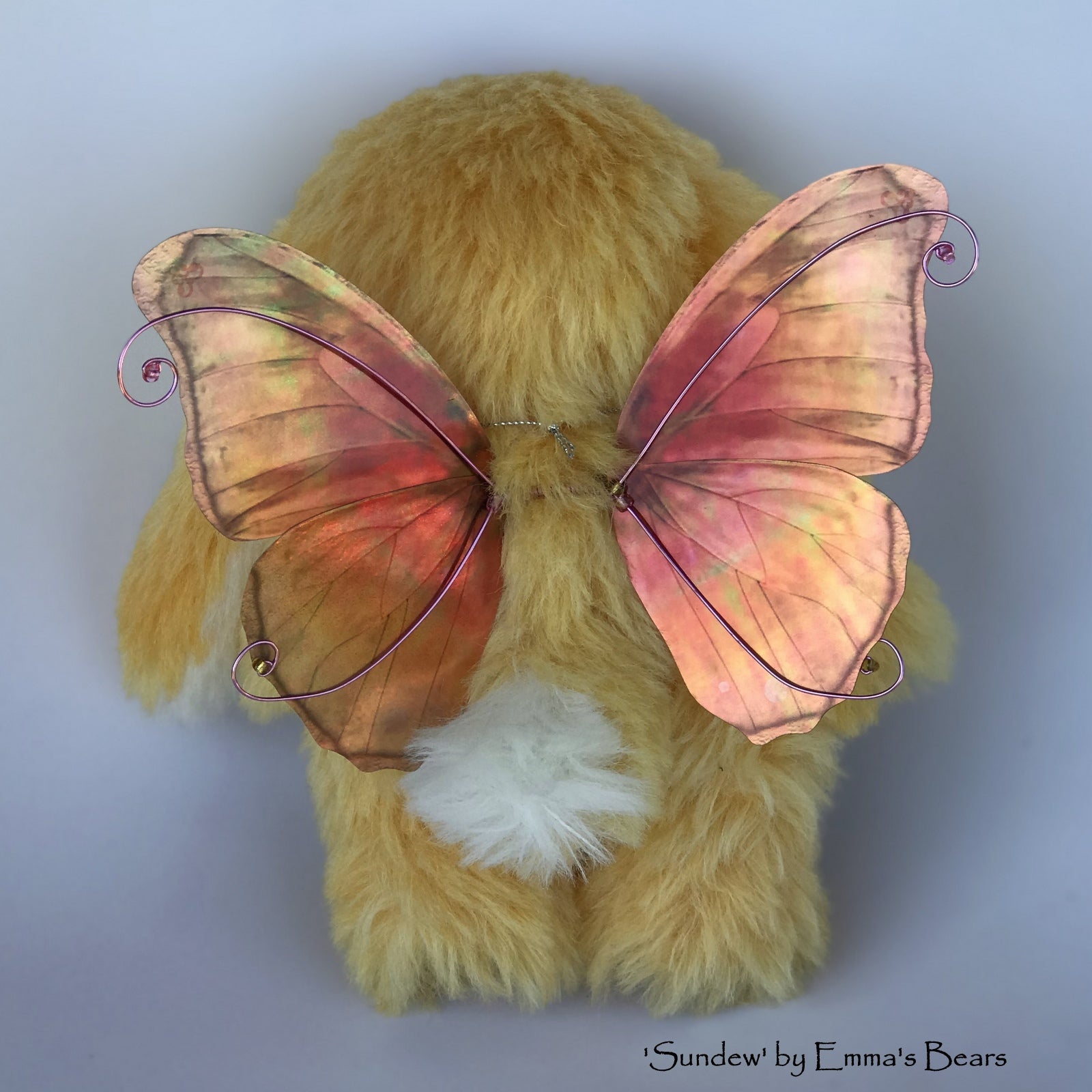 Sundew - 9" Hand dyed alpaca artist Easter Bunny by Emma's Bears - OOAK