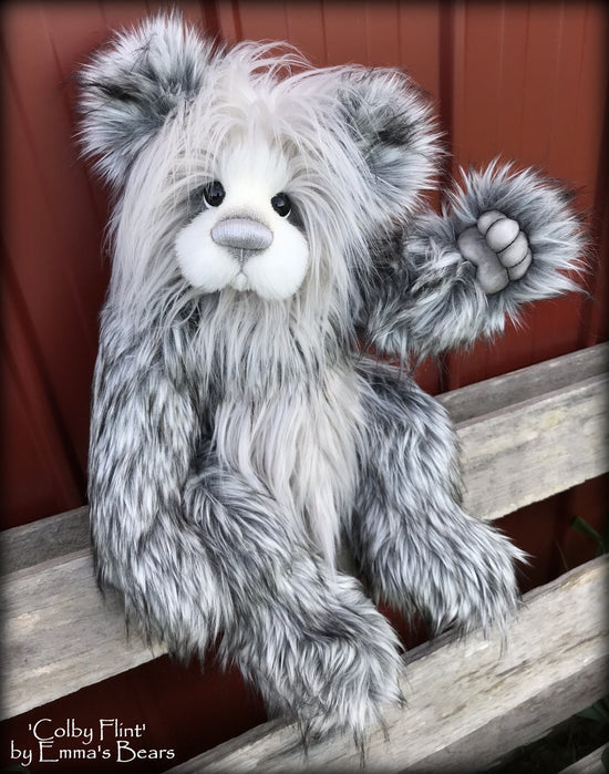 Toddler Colby Flint - 21in faux fur and alpaca Artist toddler style Bear by Emma's Bears - OOAK