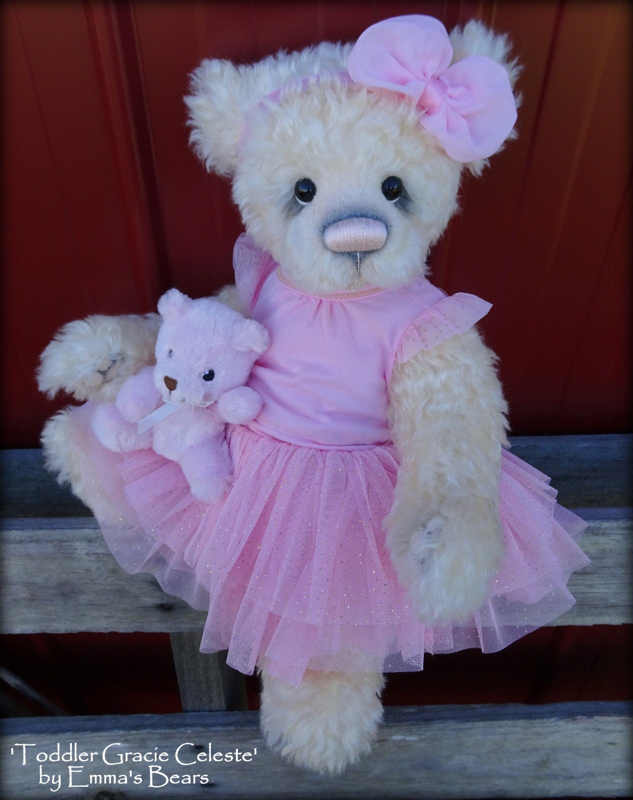 Gracie Celeste - 17in MOHAIR Artist toddler style Bear by Emmas Bears - OOAK