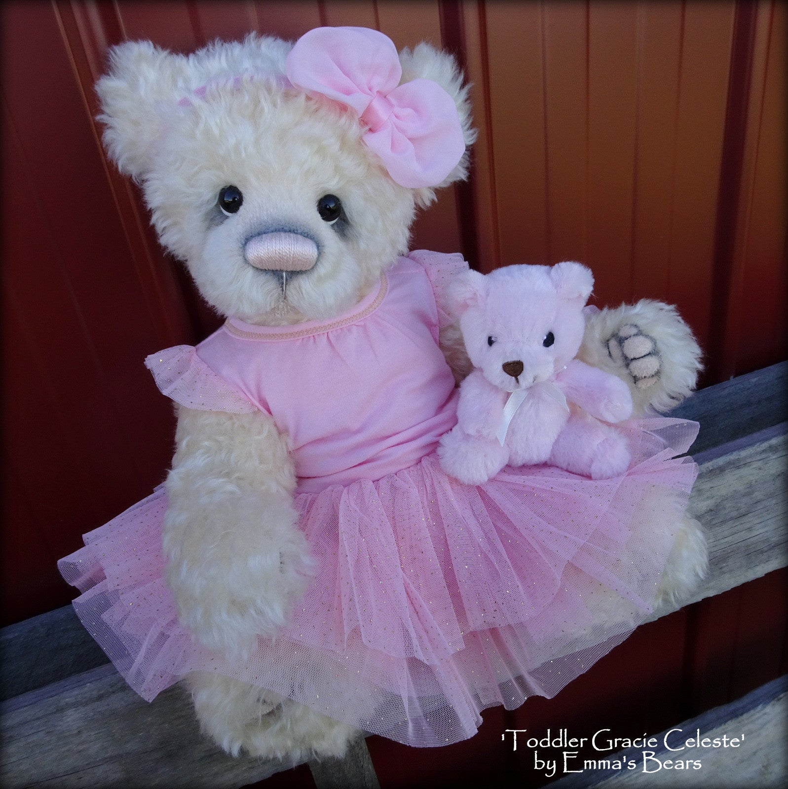 Gracie Celeste - 17in MOHAIR Artist toddler style Bear by Emmas Bears - OOAK