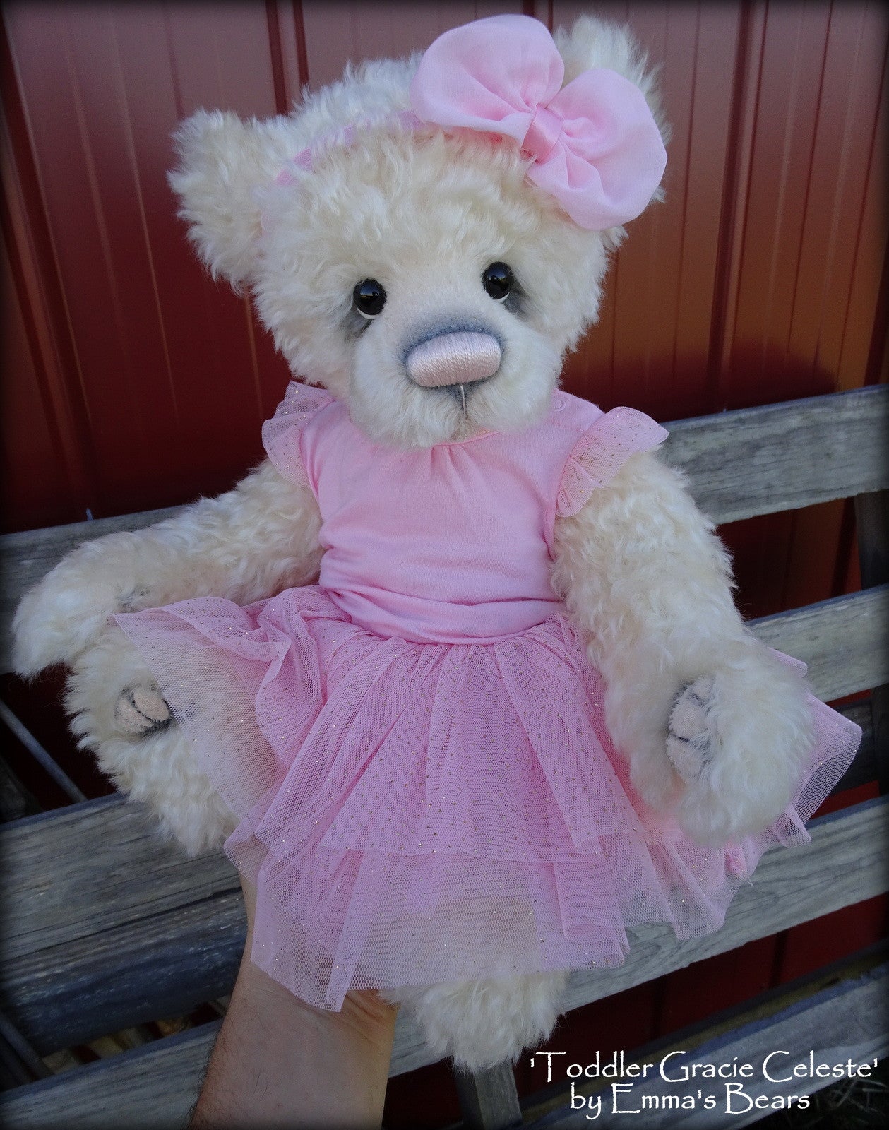 Gracie Celeste - 17in MOHAIR Artist toddler style Bear by Emmas Bears - OOAK