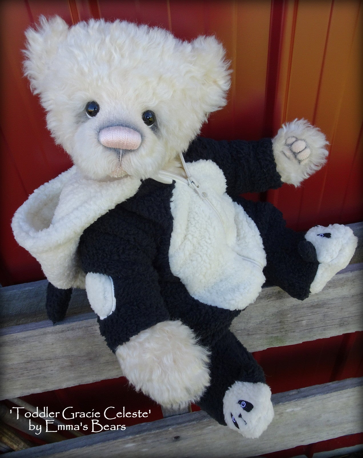 Gracie Celeste - 17in MOHAIR Artist toddler style Bear by Emmas Bears - OOAK