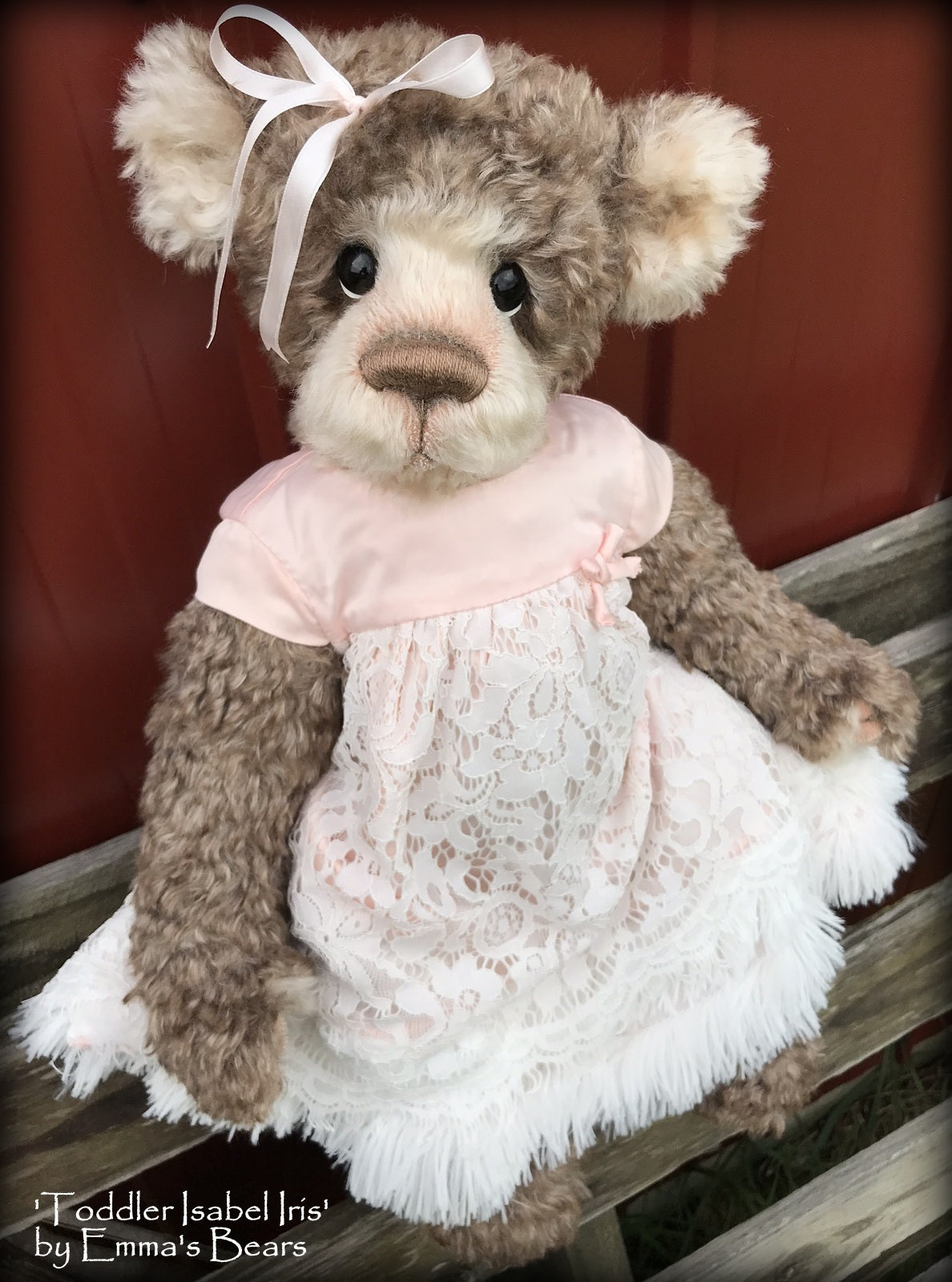 Toddler Isabel Iris - 22in hand dyed MOHAIR Artist toddler style Bear by Emmas Bears - OOAK