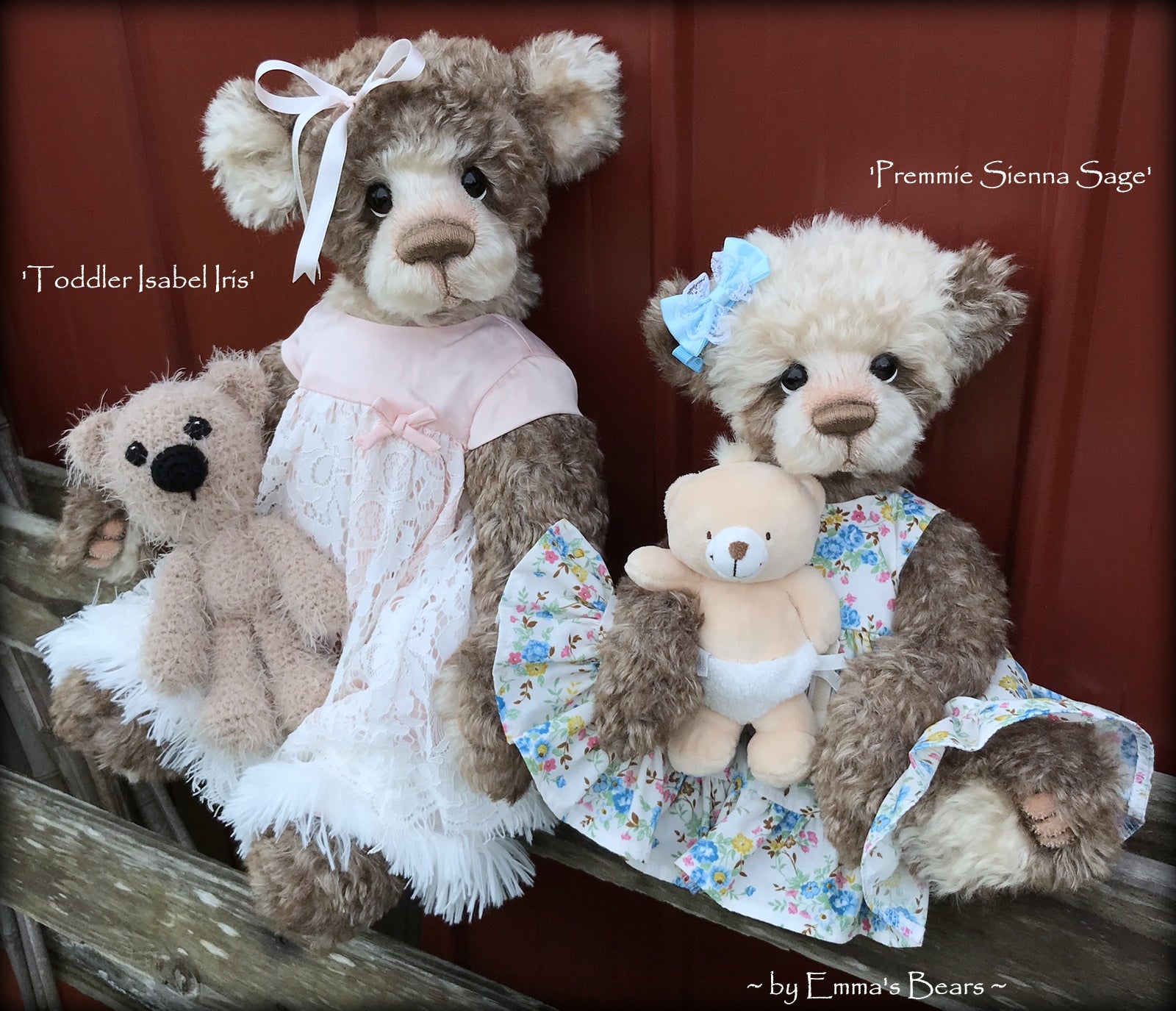 Toddler Isabel Iris - 22in hand dyed MOHAIR Artist toddler style Bear by Emmas Bears - OOAK