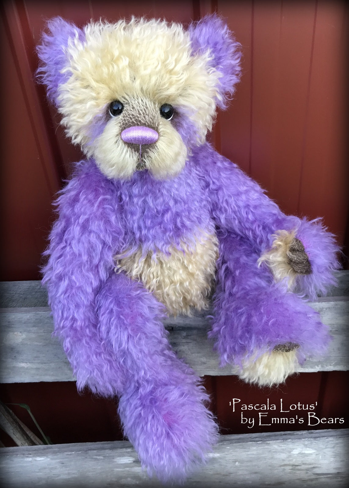 Toddler Pascala Lotus - 21in hand dyed mohair Artist toddler style Bear by Emma's Bears - OOAK