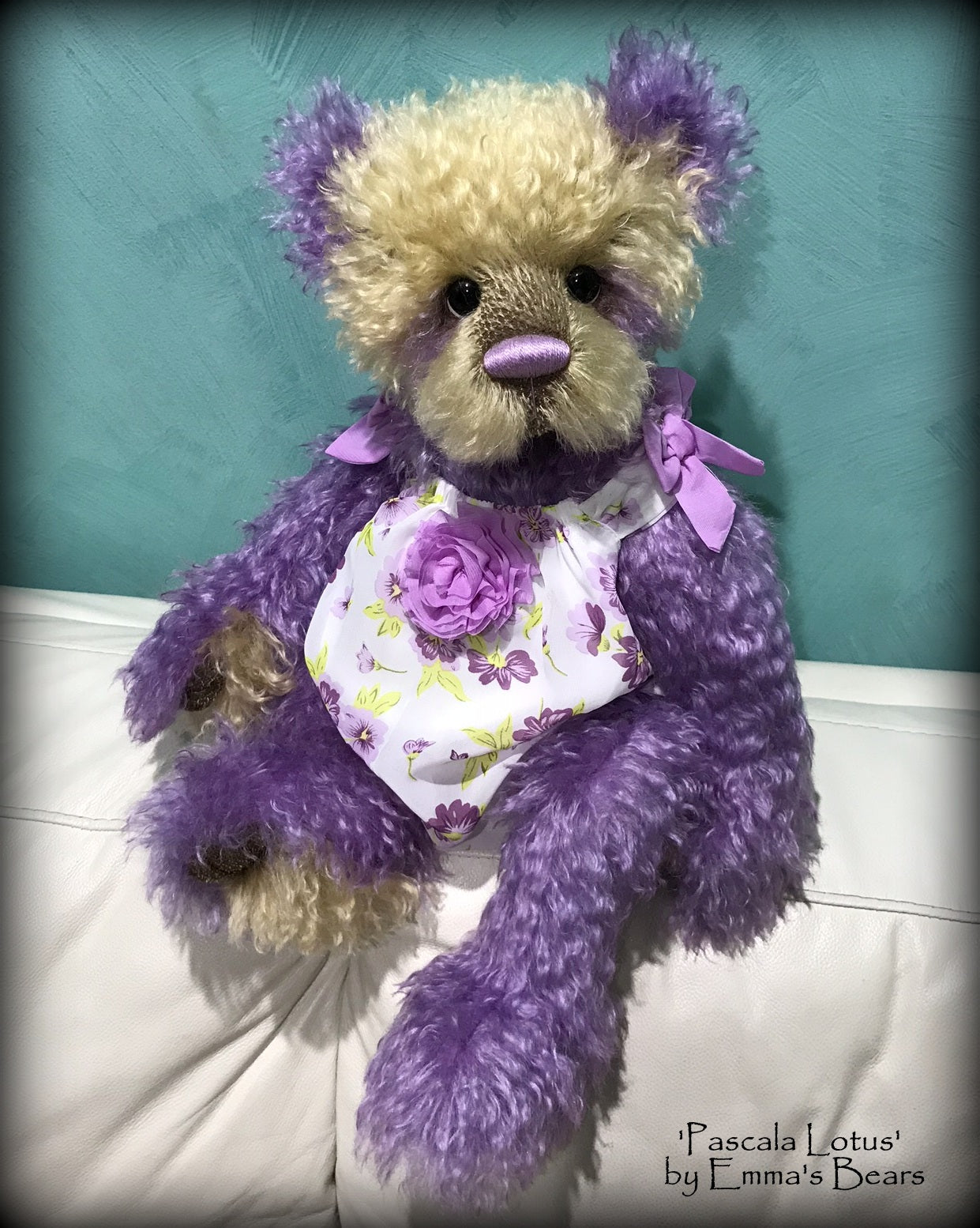 Toddler Pascala Lotus - 21in hand dyed mohair Artist toddler style Bear by Emma's Bears - OOAK