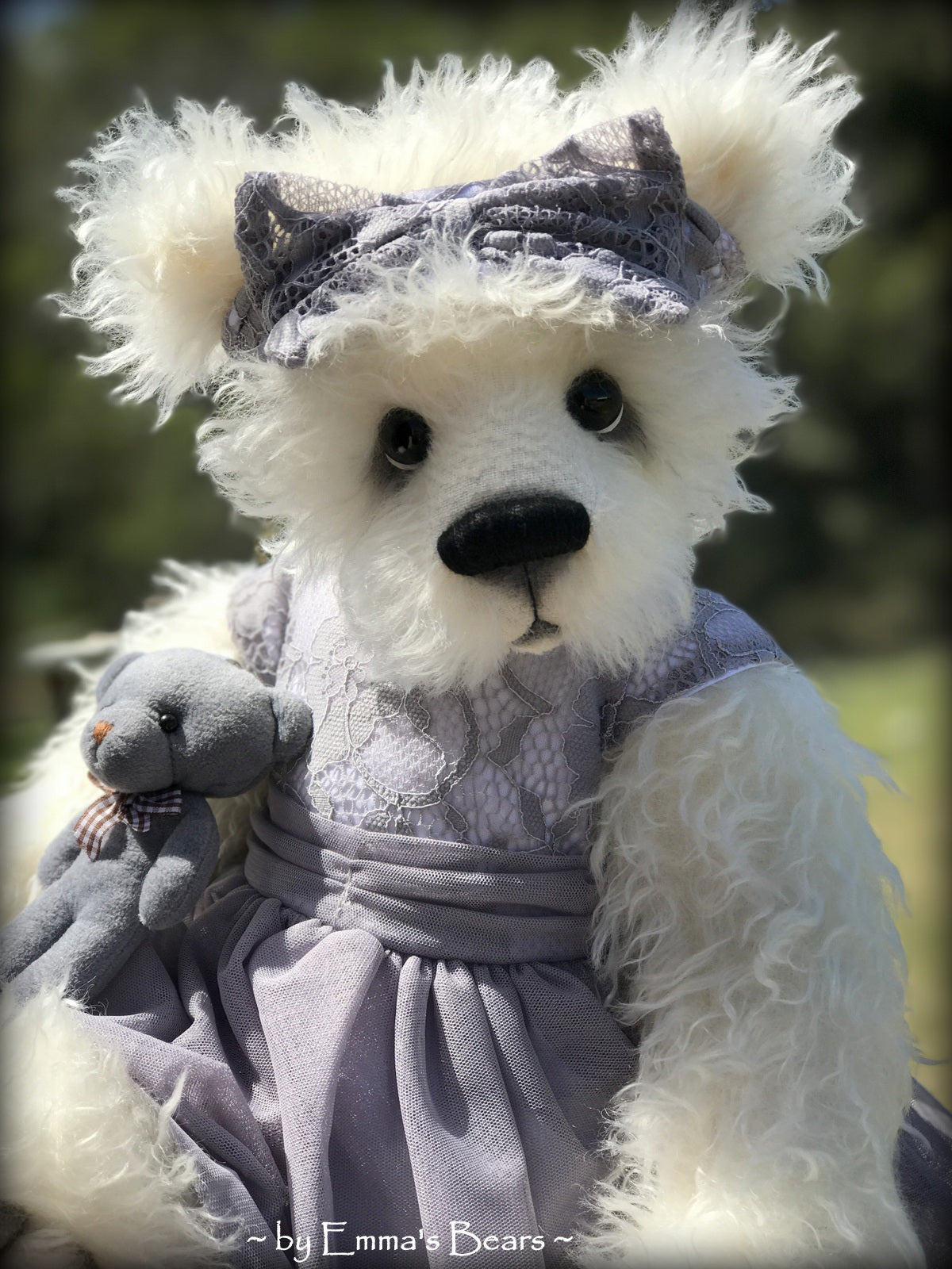 Toddler Amara Adeline - 22in white MOHAIR Artist toddler style Panda Bear by Emmas Bears - OOAK