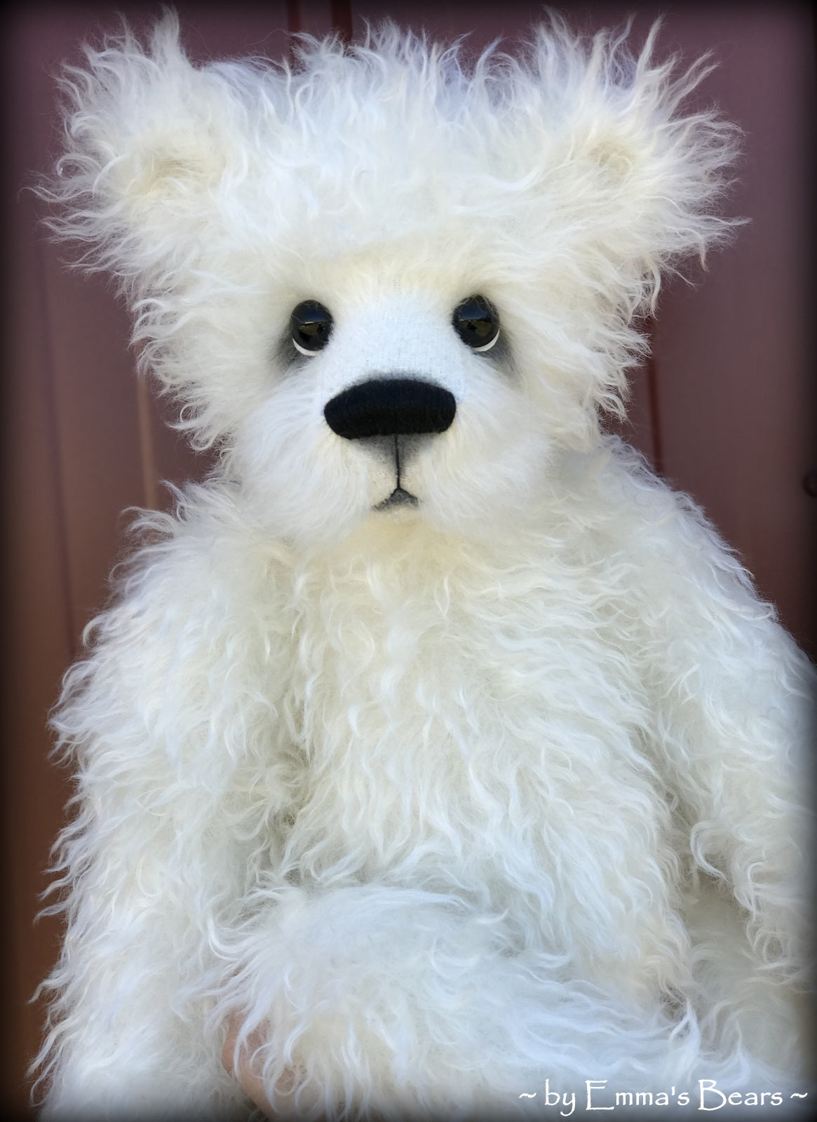 Toddler Amara Adeline - 22in white MOHAIR Artist toddler style Panda Bear by Emmas Bears - OOAK