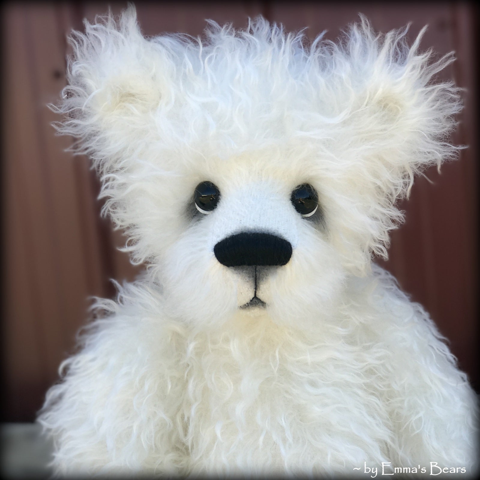 Toddler Amara Adeline - 22in white MOHAIR Artist toddler style Panda Bear by Emmas Bears - OOAK