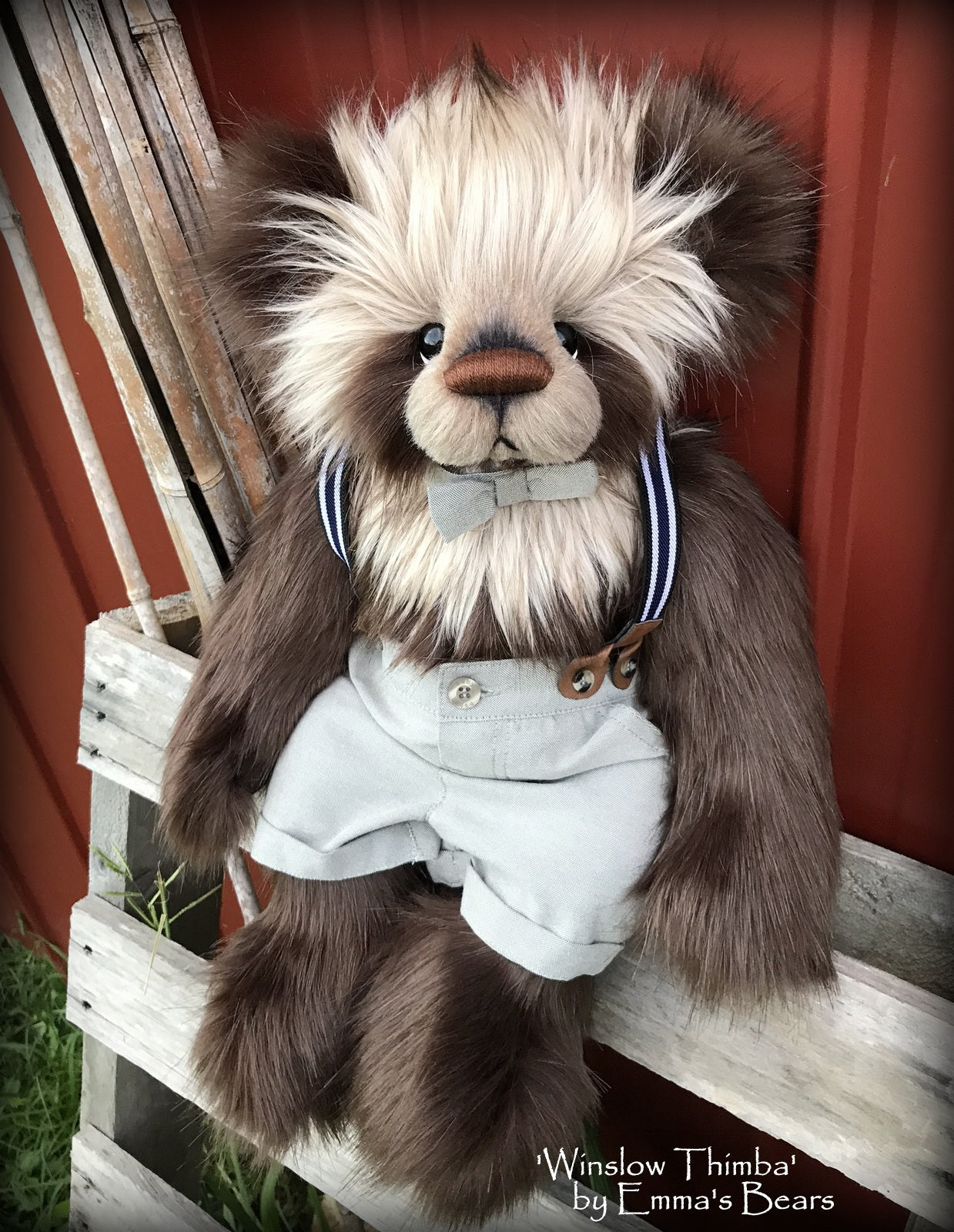 Toddler Winslow Thimba - 20in faux fur Artist toddler style Bear by Emma's Bears - OOAK