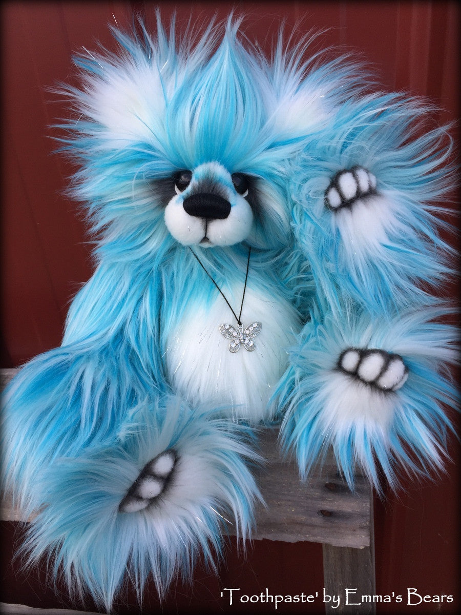 Toothpaste - 15IN faux fur artist bear by Emmas Bears - OOAK