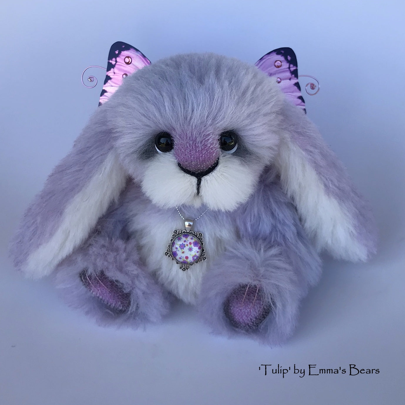 Tulip - 9" Hand dyed alpaca artist Easter Bunny by Emma's Bears - OOAK