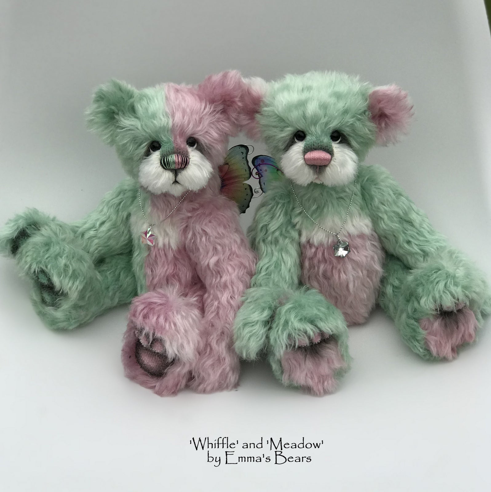 Whiffle - 10" Hand dyed artist Easter Butterfly Bear by Emma's Bears - OOAK