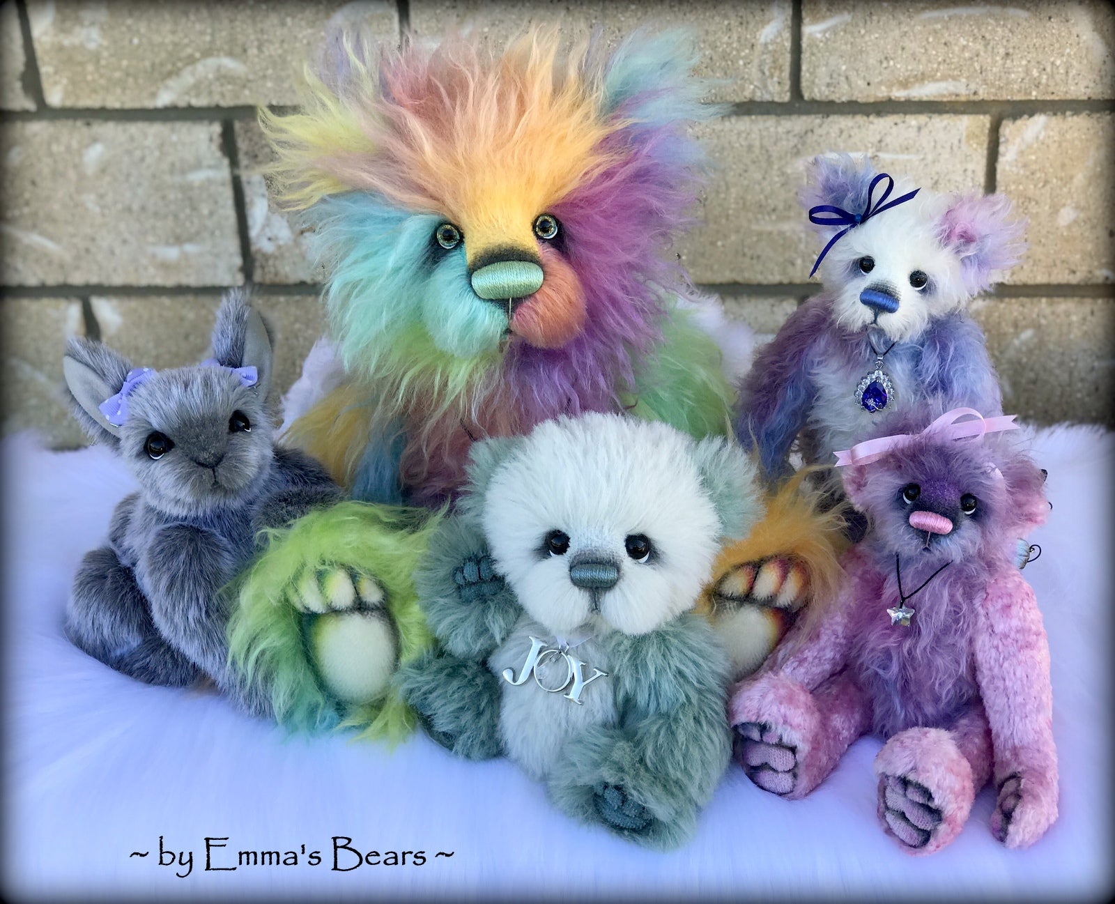 Wren -10" Hand-dyed mohair and viscose artist fairy bear by Emma's Bears - OOAK