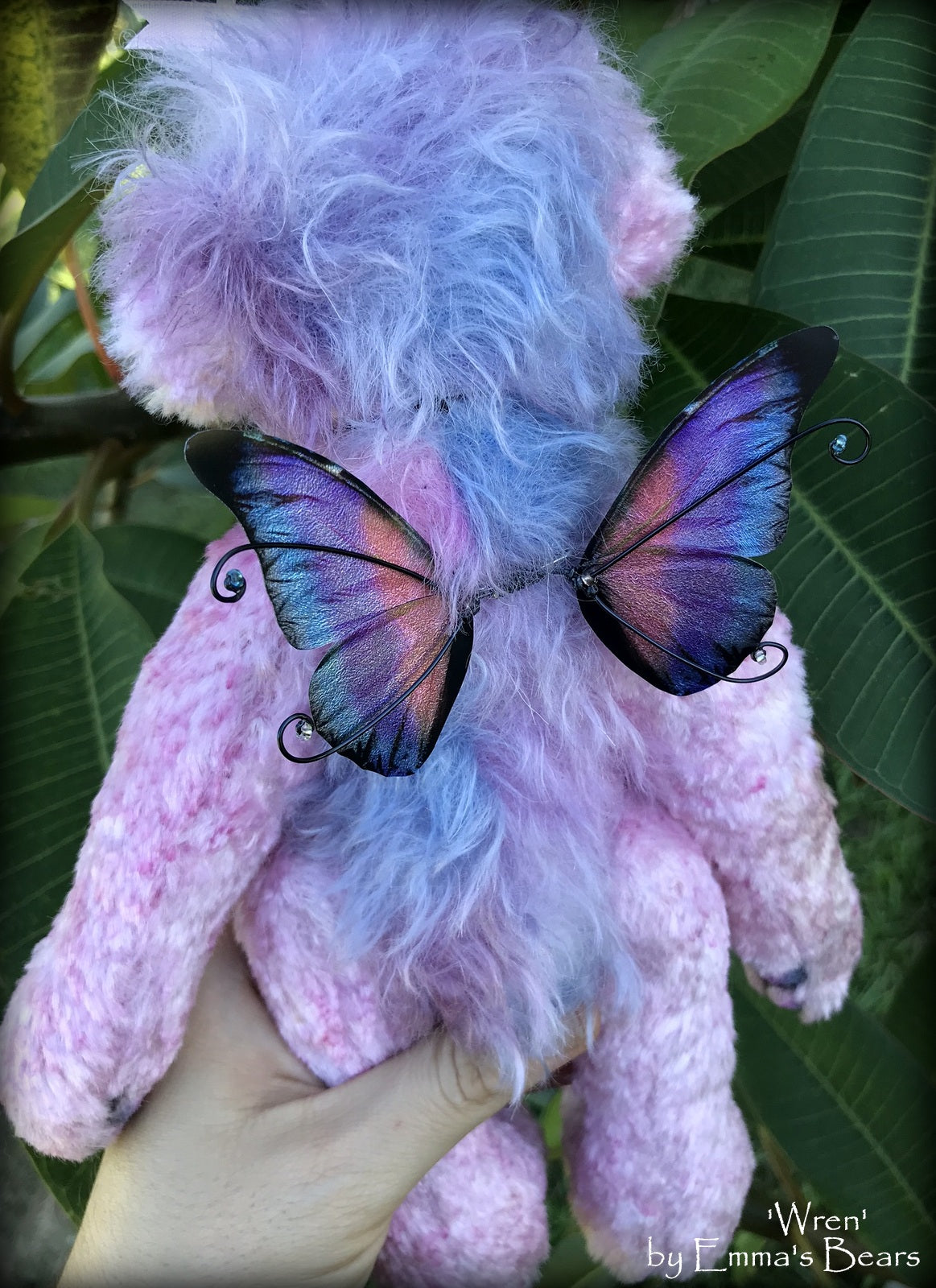 Wren -10" Hand-dyed mohair and viscose artist fairy bear by Emma's Bears - OOAK