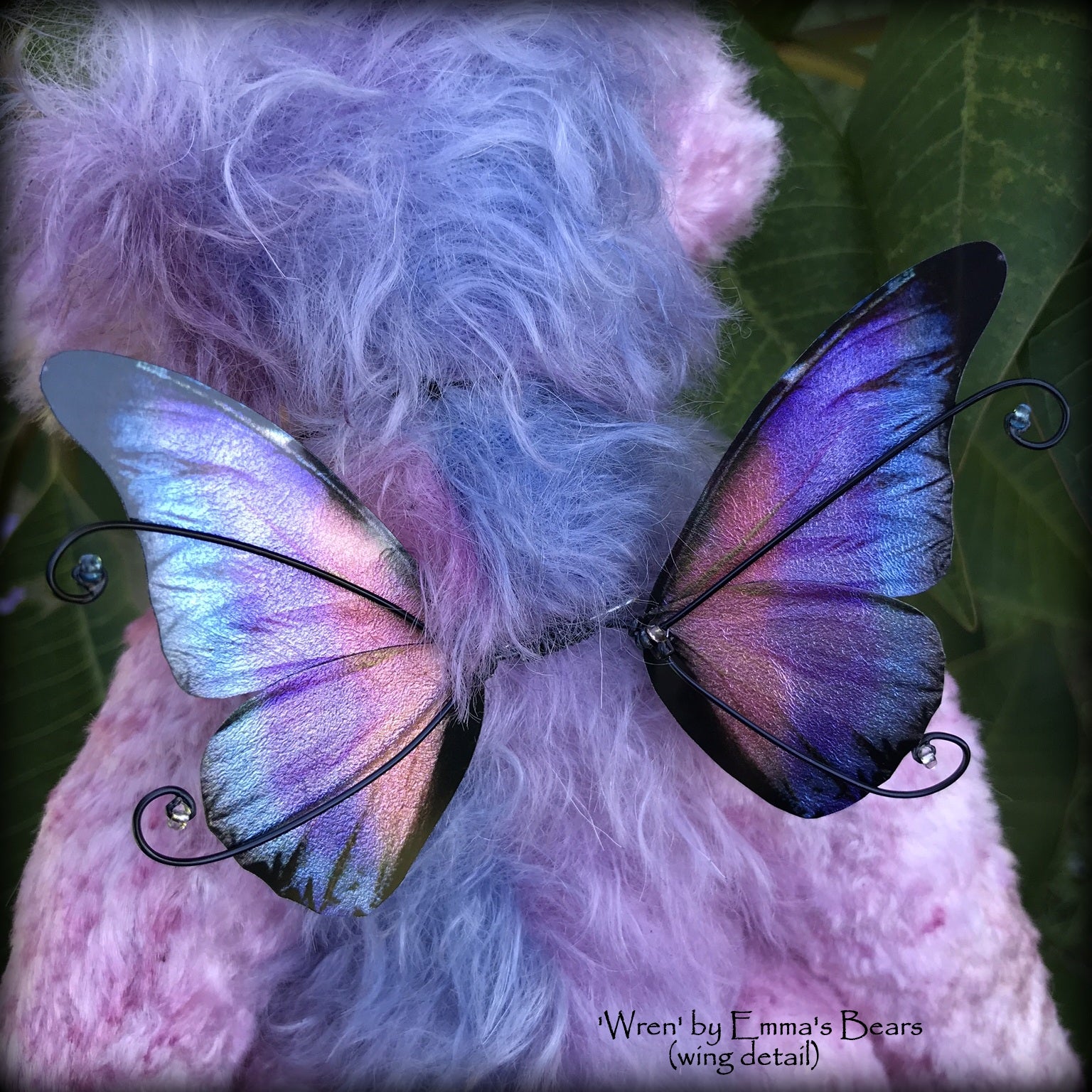 Wren -10" Hand-dyed mohair and viscose artist fairy bear by Emma's Bears - OOAK
