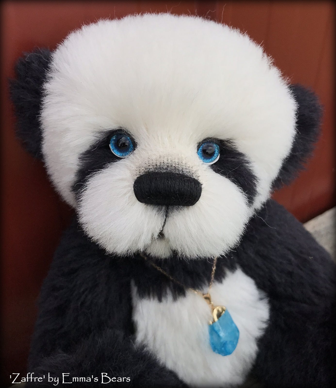 Zaffre - 14" alpaca Artist Panda Bear by Emma's Bears - OOAK