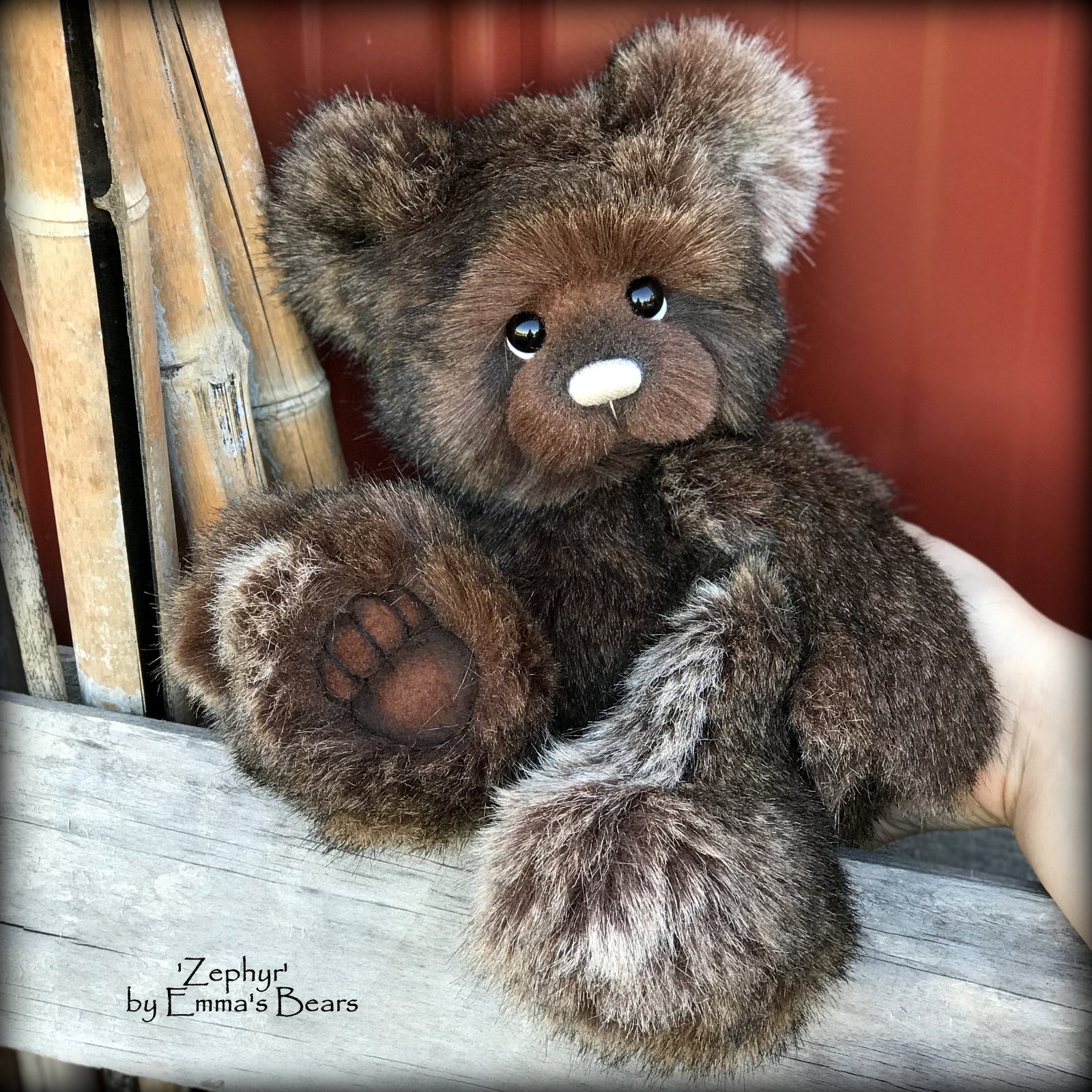 Zephyr - 13" Tissavel faux fur artist bear by Emma's Bears - OOAK