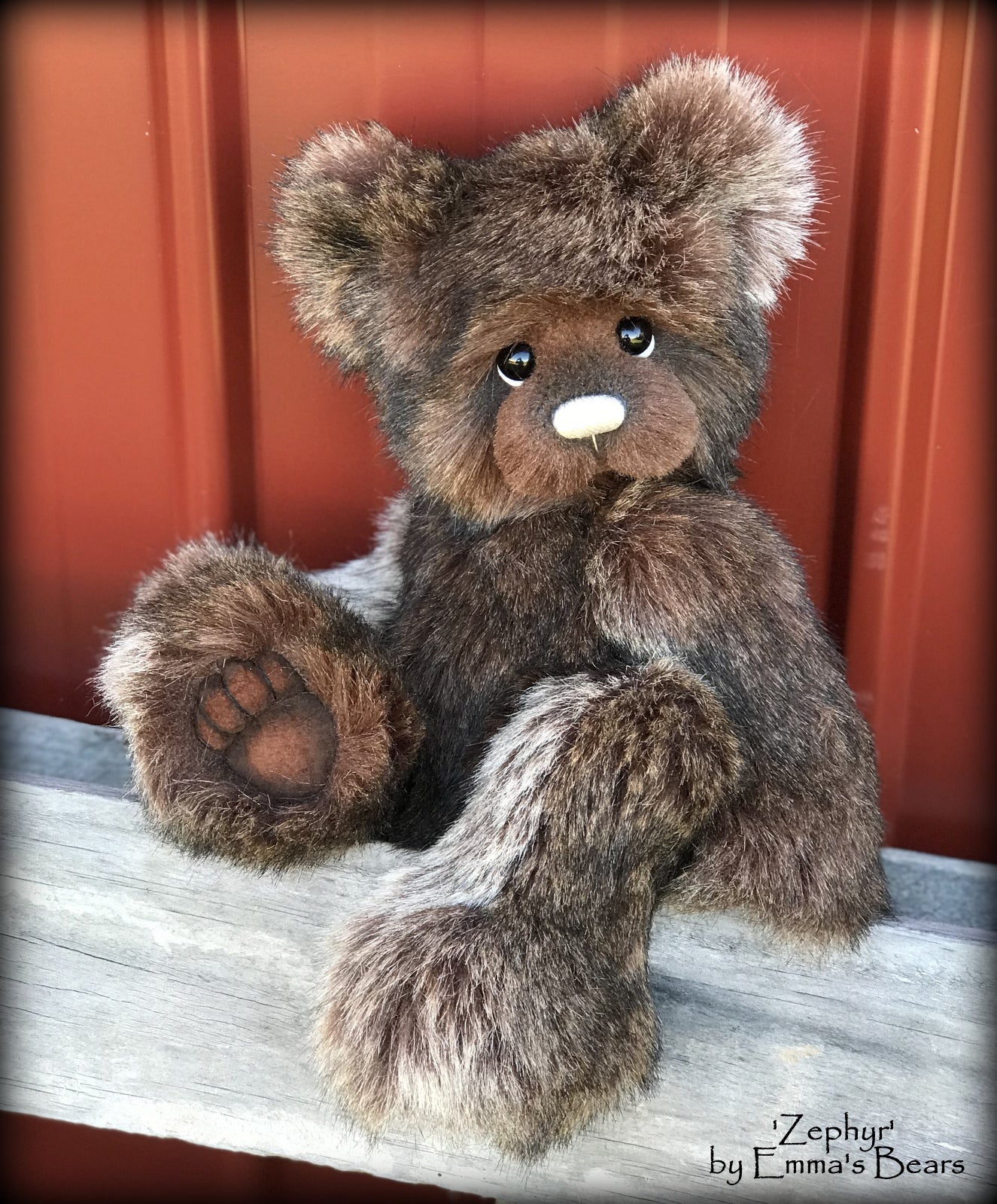 Zephyr - 13" Tissavel faux fur artist bear by Emma's Bears - OOAK