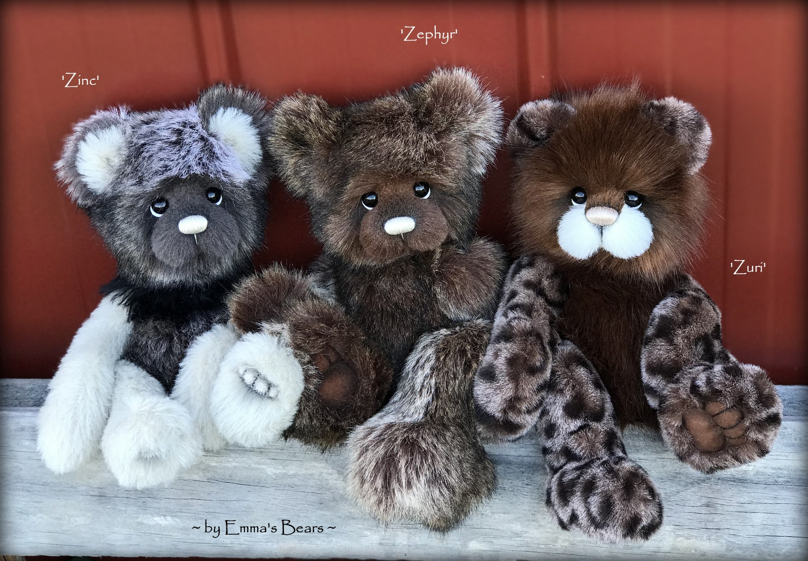 Zinc - 13" Tissavel, mohair and alpaca artist bear by Emma's Bears - OOAK