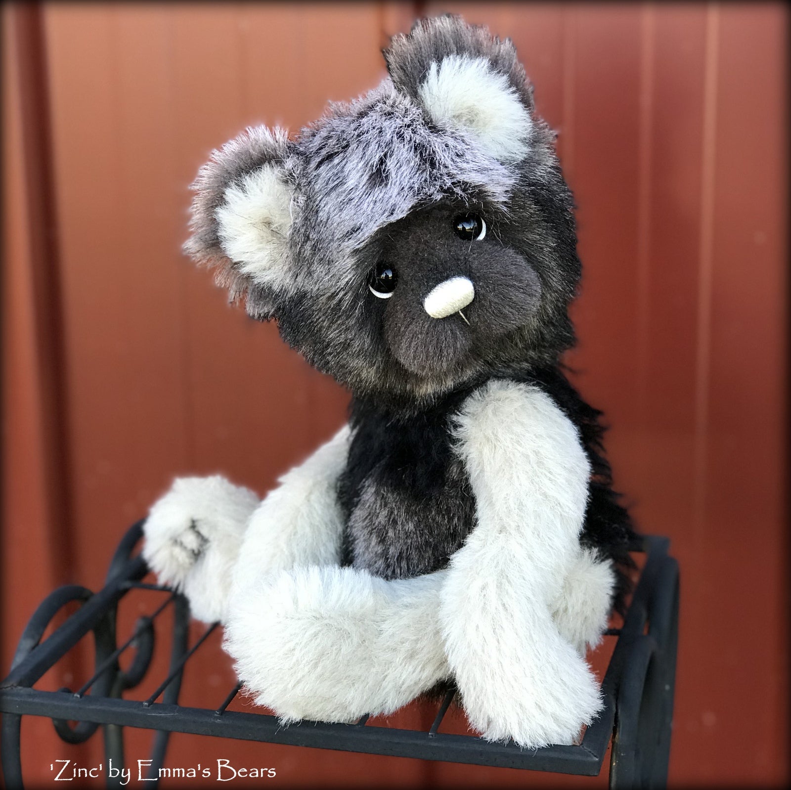 Zinc - 13" Tissavel, mohair and alpaca artist bear by Emma's Bears - OOAK