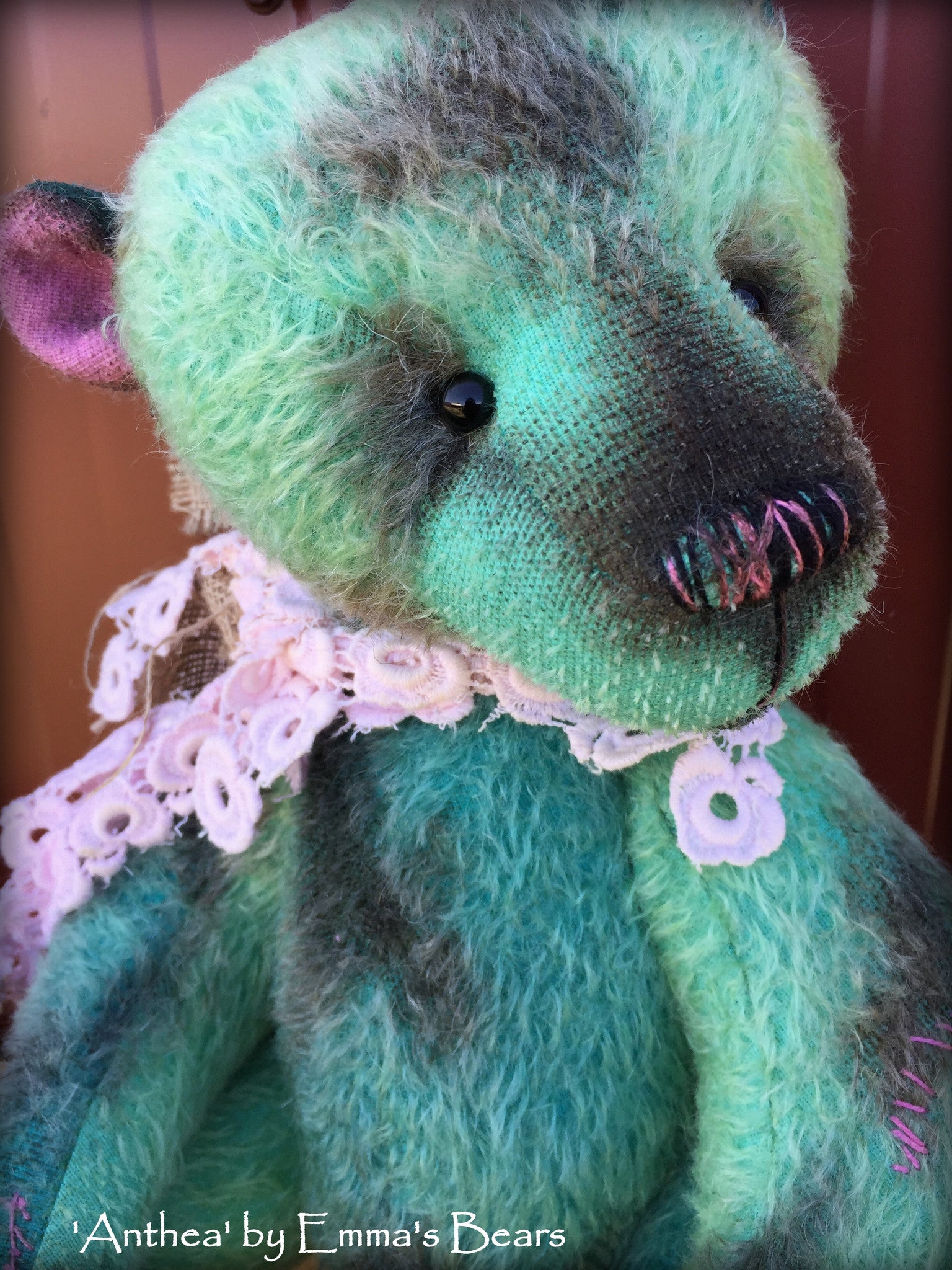Anthea - 17IN hand dyed antique style mohair bear by Emmas Bears - OOAK