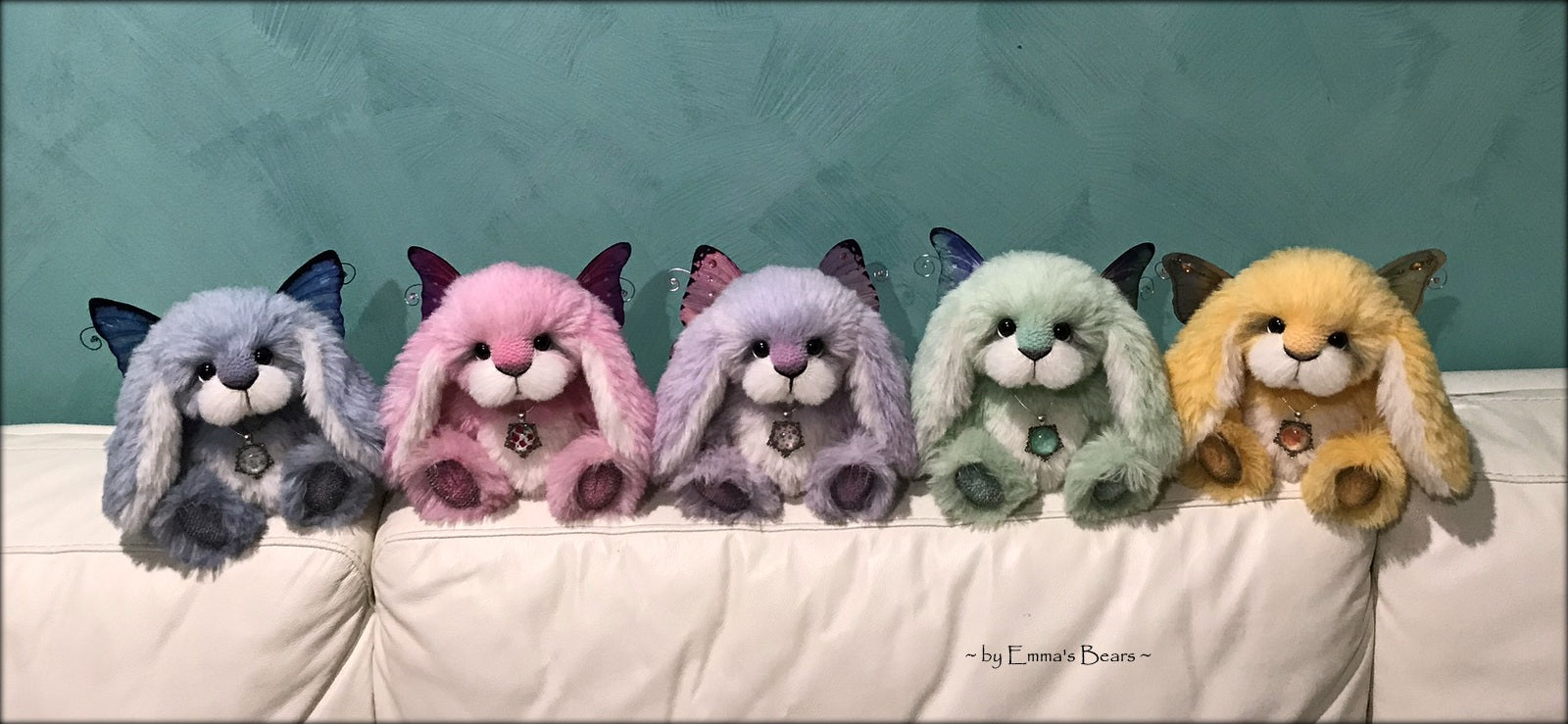 Clover - 9" Hand dyed alpaca artist Easter Bunny by Emma's Bears - OOAK