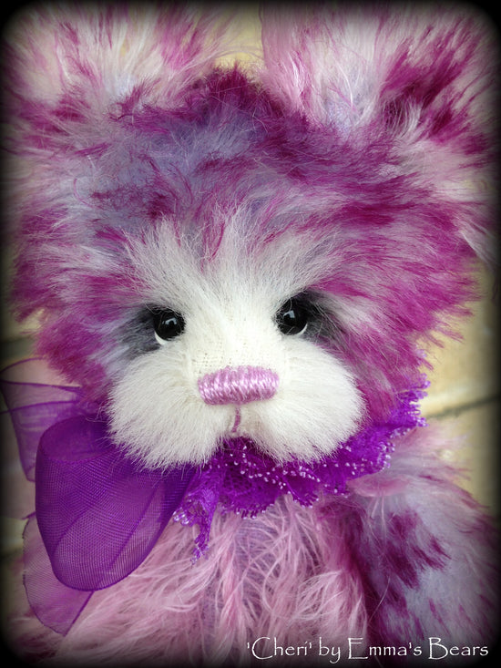 Cheri- handdyed purple mohair bear by Emmas Bears - OOAK