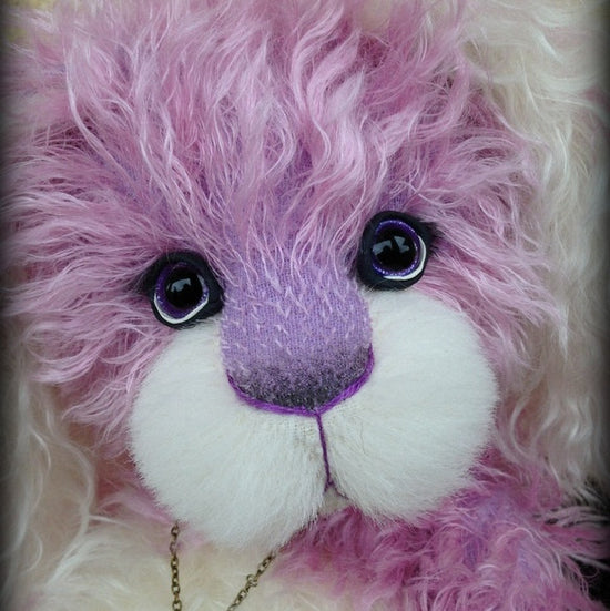 Coralie Bunny - 17" purple and white mohair artist bear  - OOAK by Emma's Bears