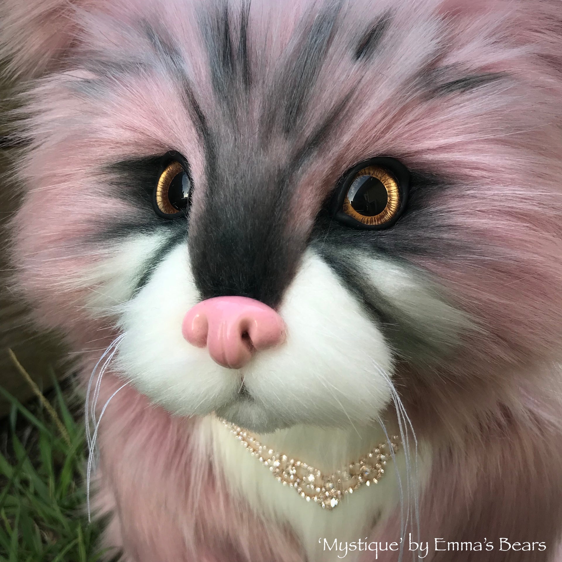 'Mystique' - life-size 15" faux fur artist cat by Emma's Bears