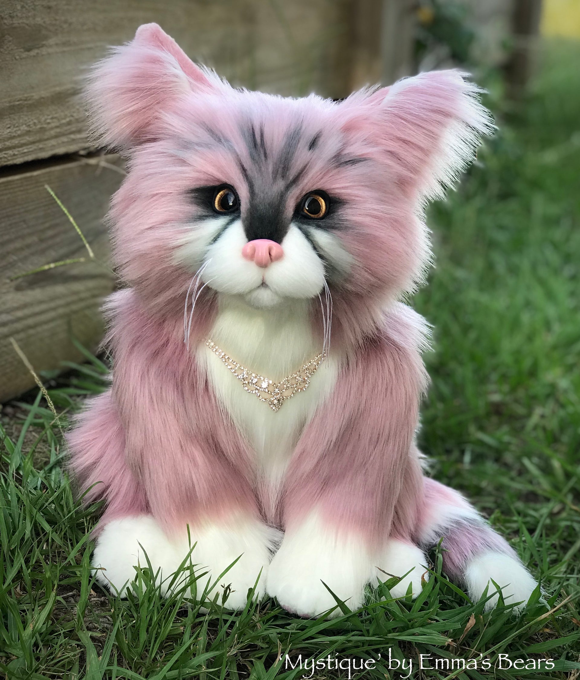 'Mystique' - life-size 15" faux fur artist cat by Emma's Bears