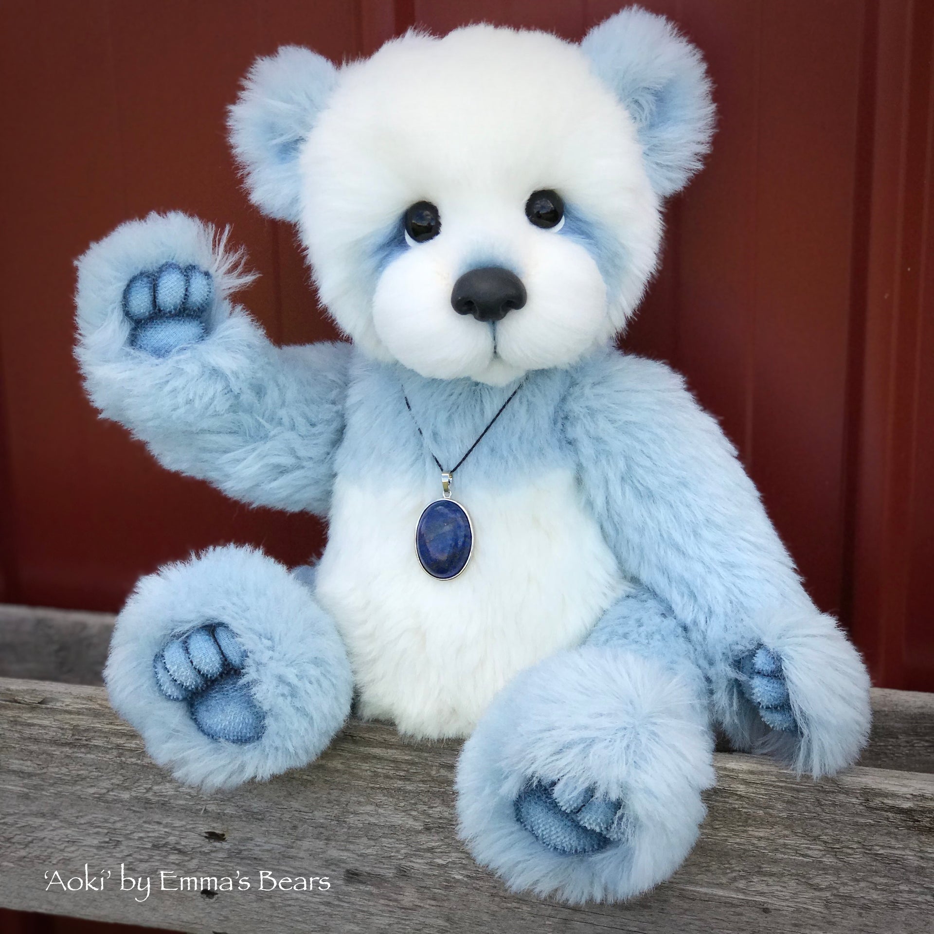 Aoki - 16" Alpaca and Faux Fur Artist Easter Bear by Emma's Bears - OOAK