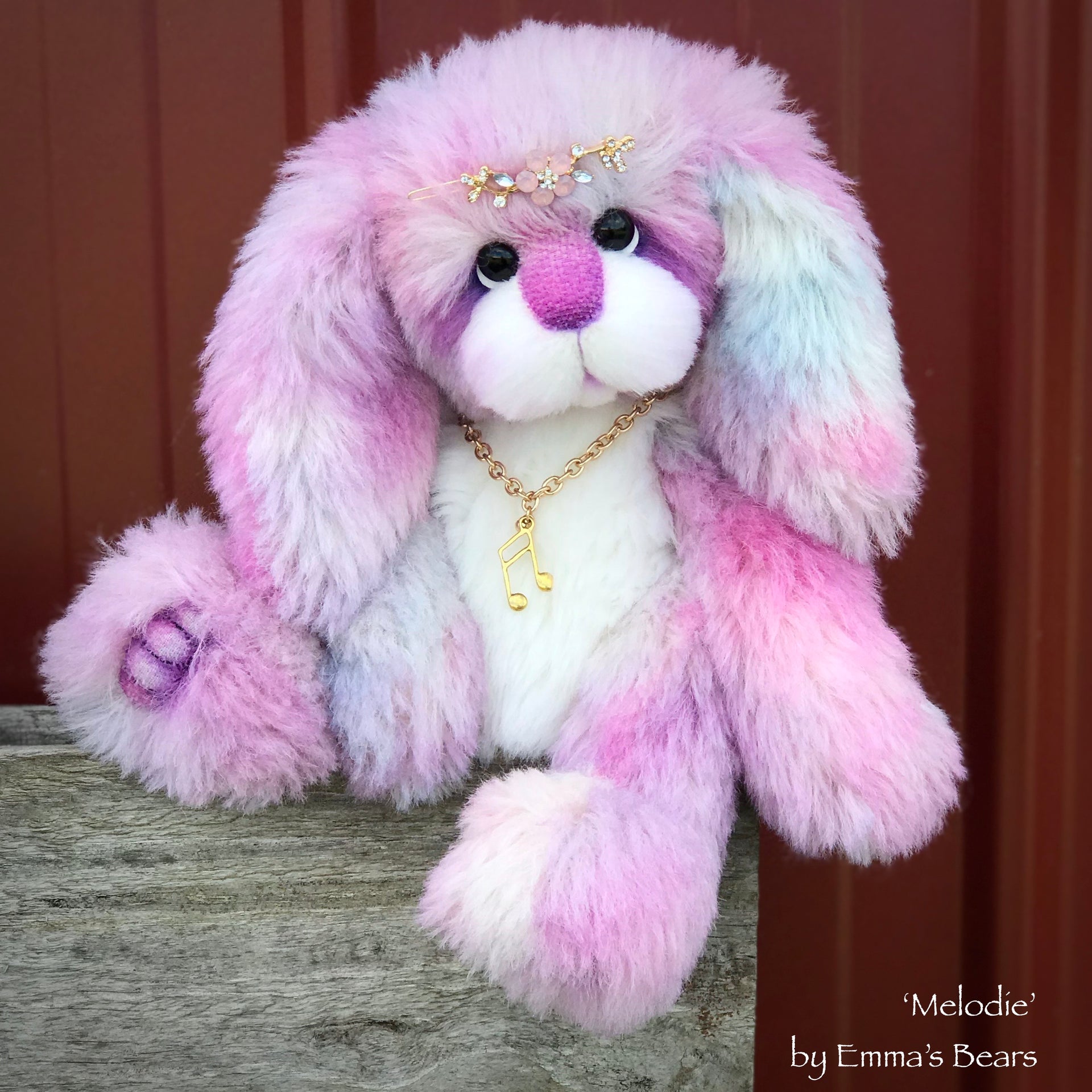 Melodie - 12" Alpaca and Faux Fur Artist Easter Bunny by Emma's Bears - OOAK