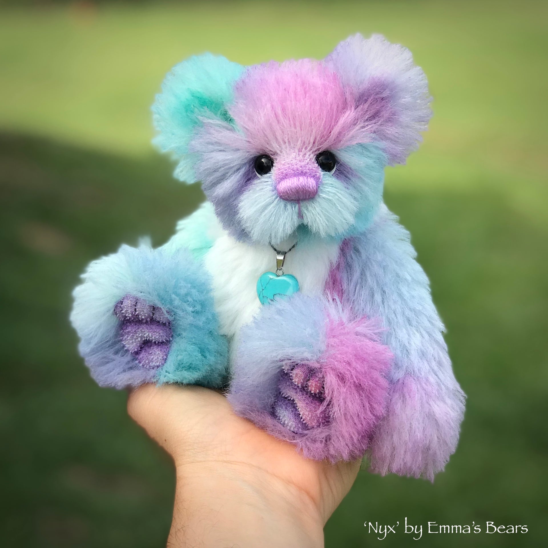 Nyx - 9" Rainbow Alpaca Artist Bear by Emma's Bears - OOAK