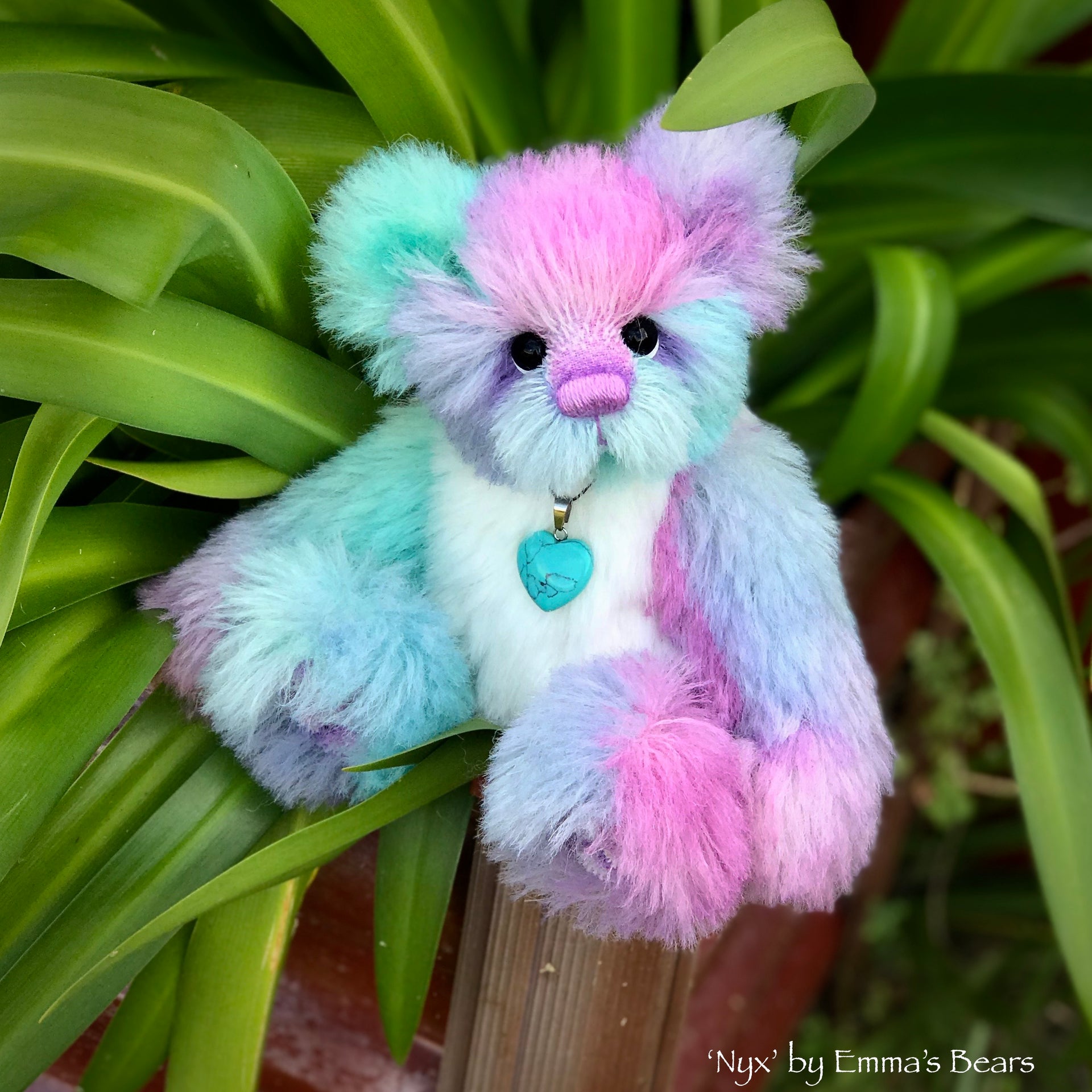 Nyx - 9" Rainbow Alpaca Artist Bear by Emma's Bears - OOAK