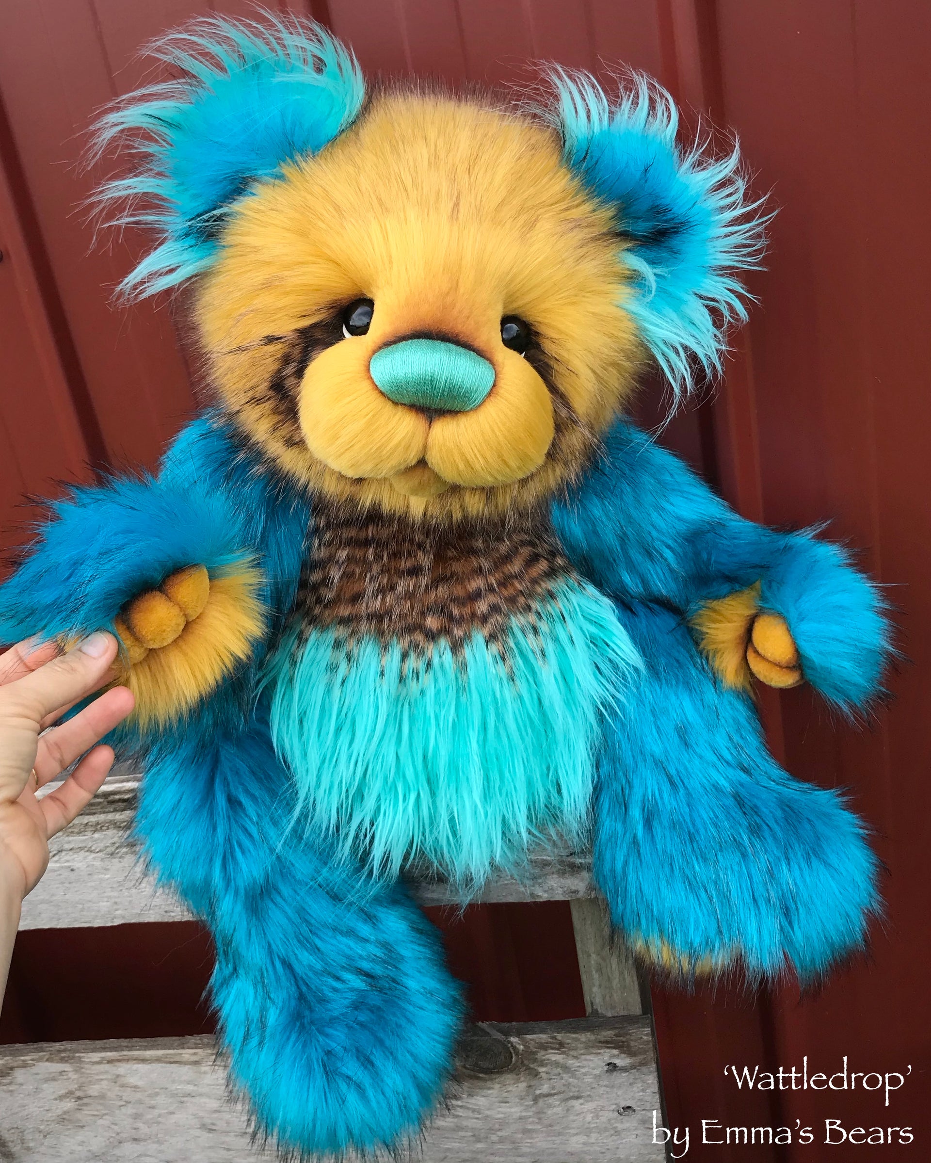 Wattledrop - 24" faux fur bear by Emmas Bears - OOAK