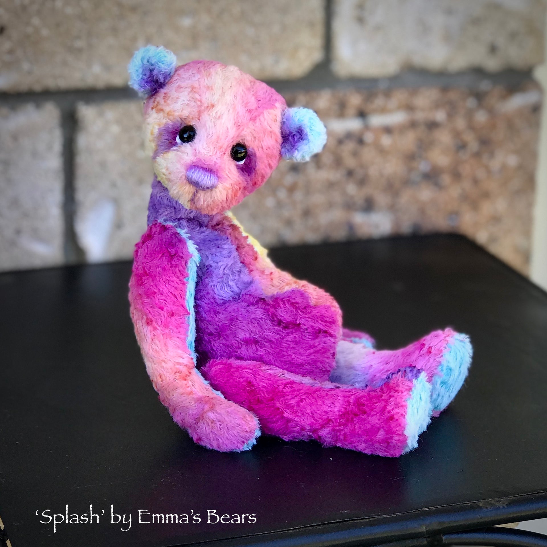 Splash - 8" Hand-Dyed Viscose Artist Bear by Emma's Bears - OOAK
