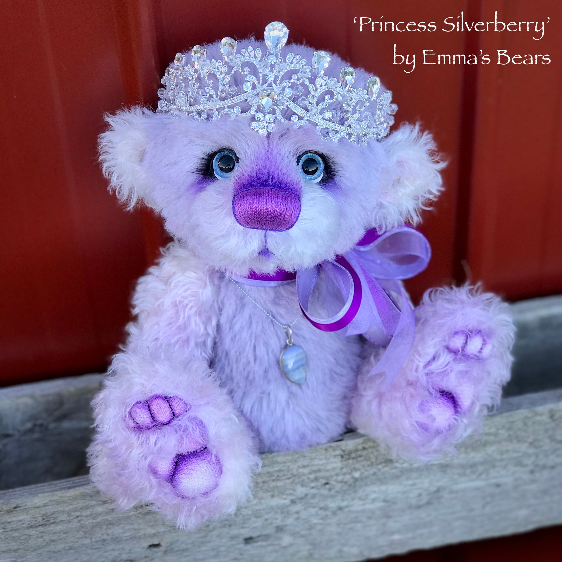 Princess Silverberry - 14" kid mohair and alpaca bear by Emmas Bears - OOAK