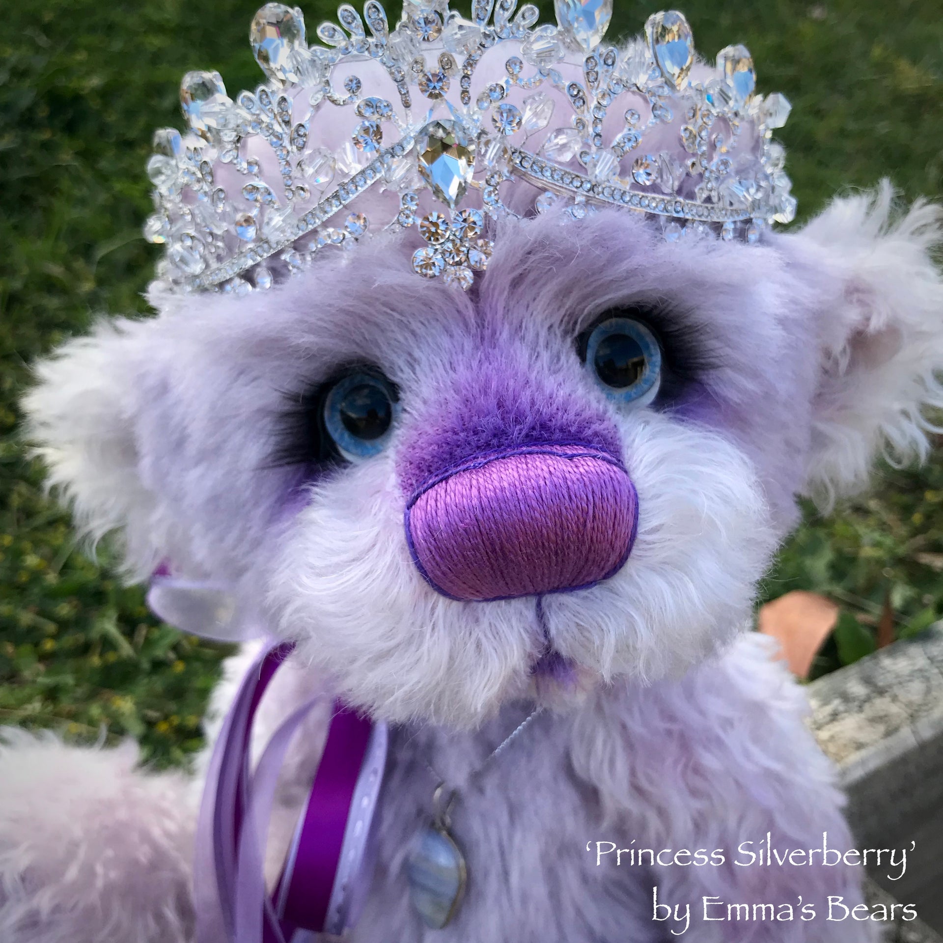 Princess Silverberry - 14" kid mohair and alpaca bear by Emmas Bears - OOAK