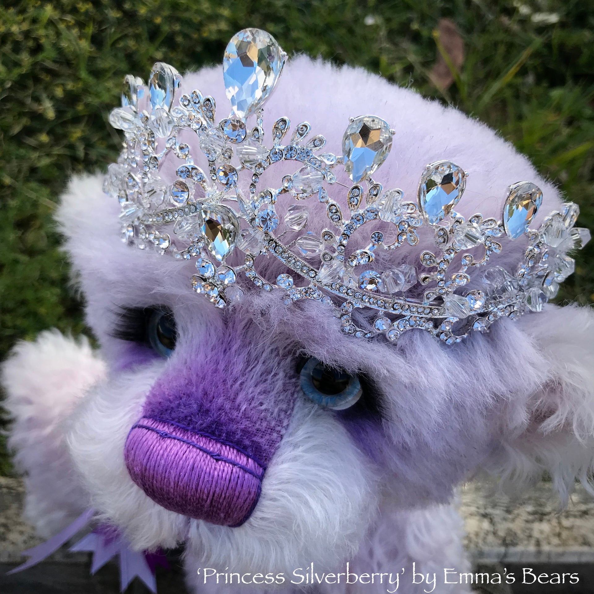 Princess Silverberry - 14" kid mohair and alpaca bear by Emmas Bears - OOAK