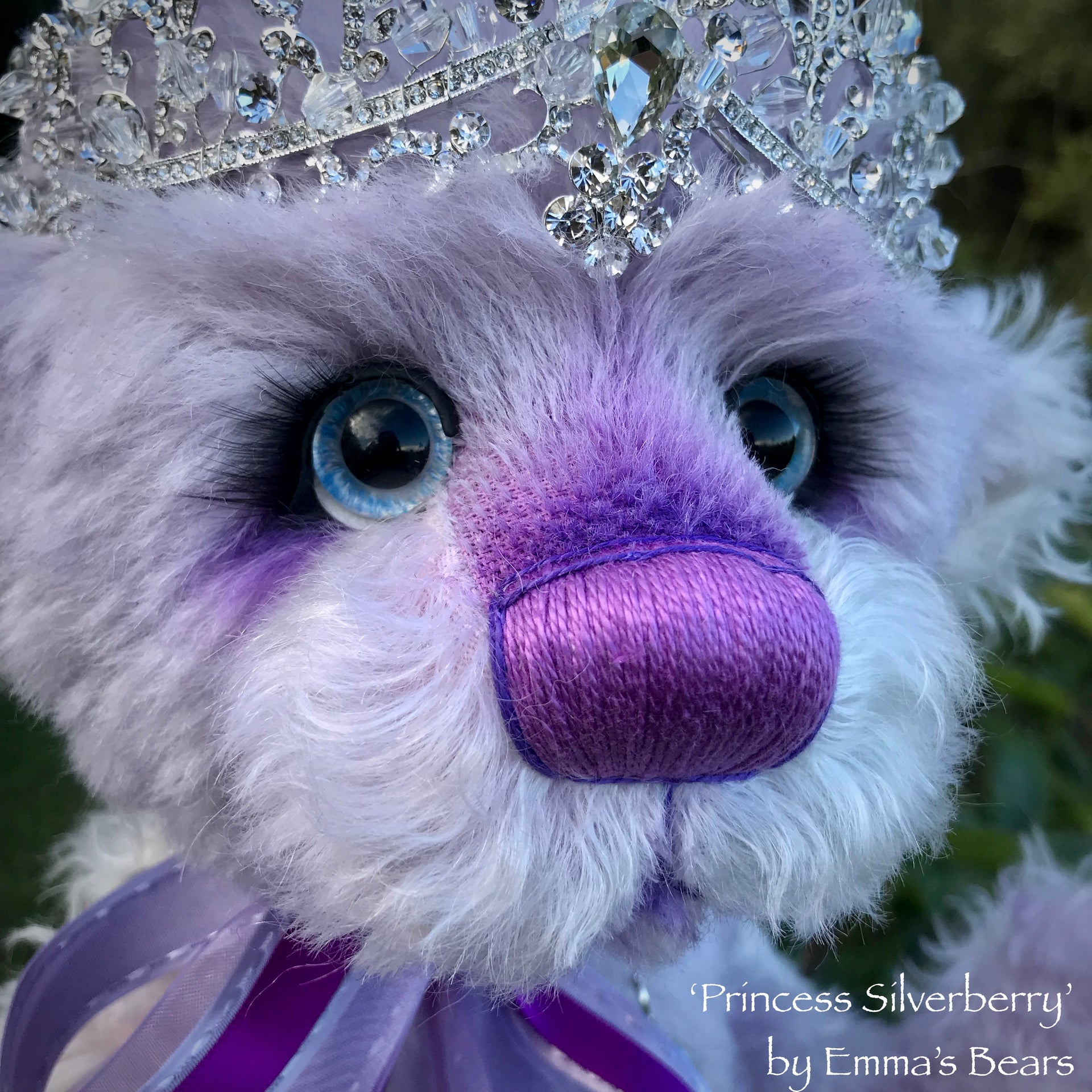 Princess Silverberry - 14" kid mohair and alpaca bear by Emmas Bears - OOAK