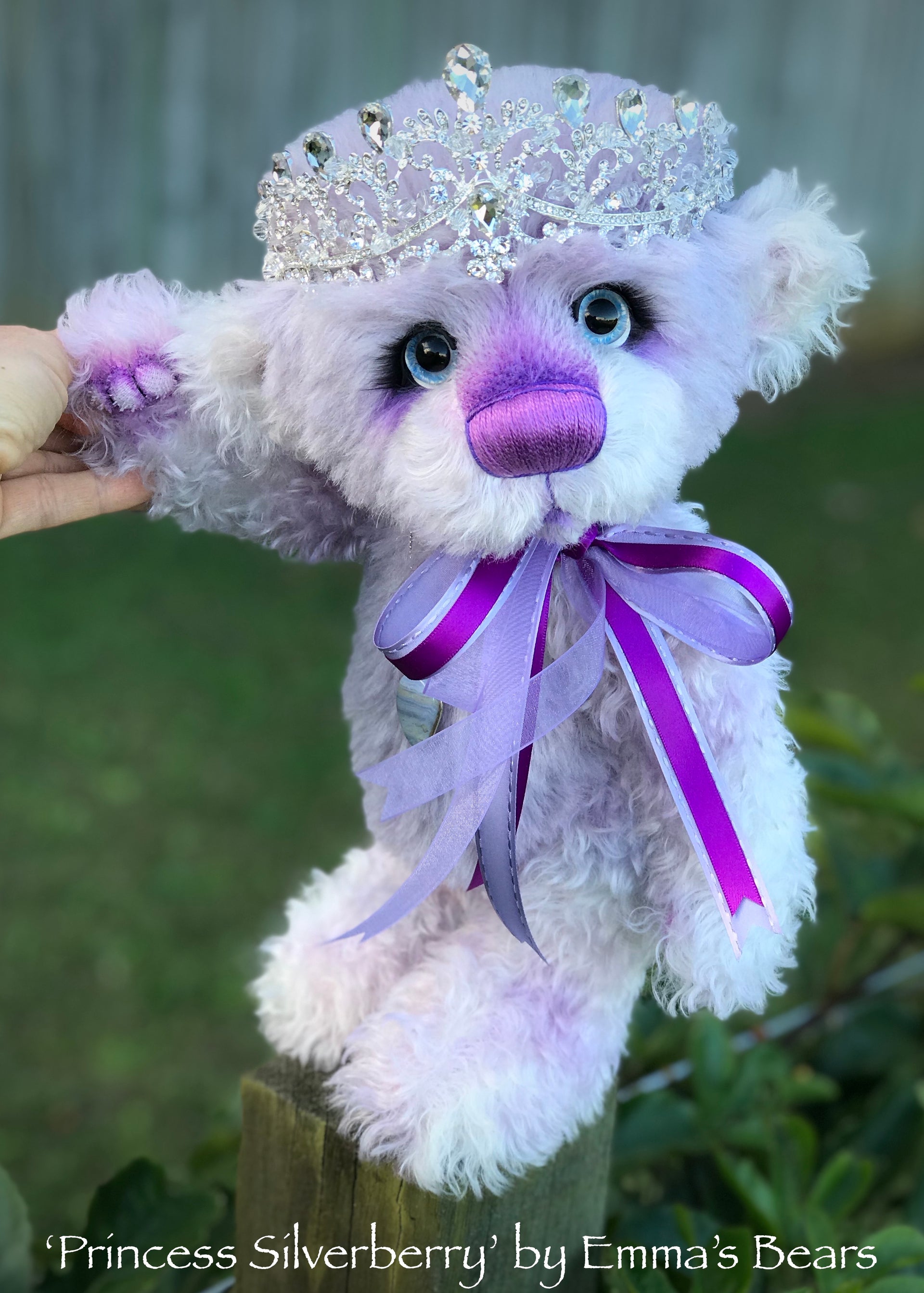 Princess Silverberry - 14" kid mohair and alpaca bear by Emmas Bears - OOAK