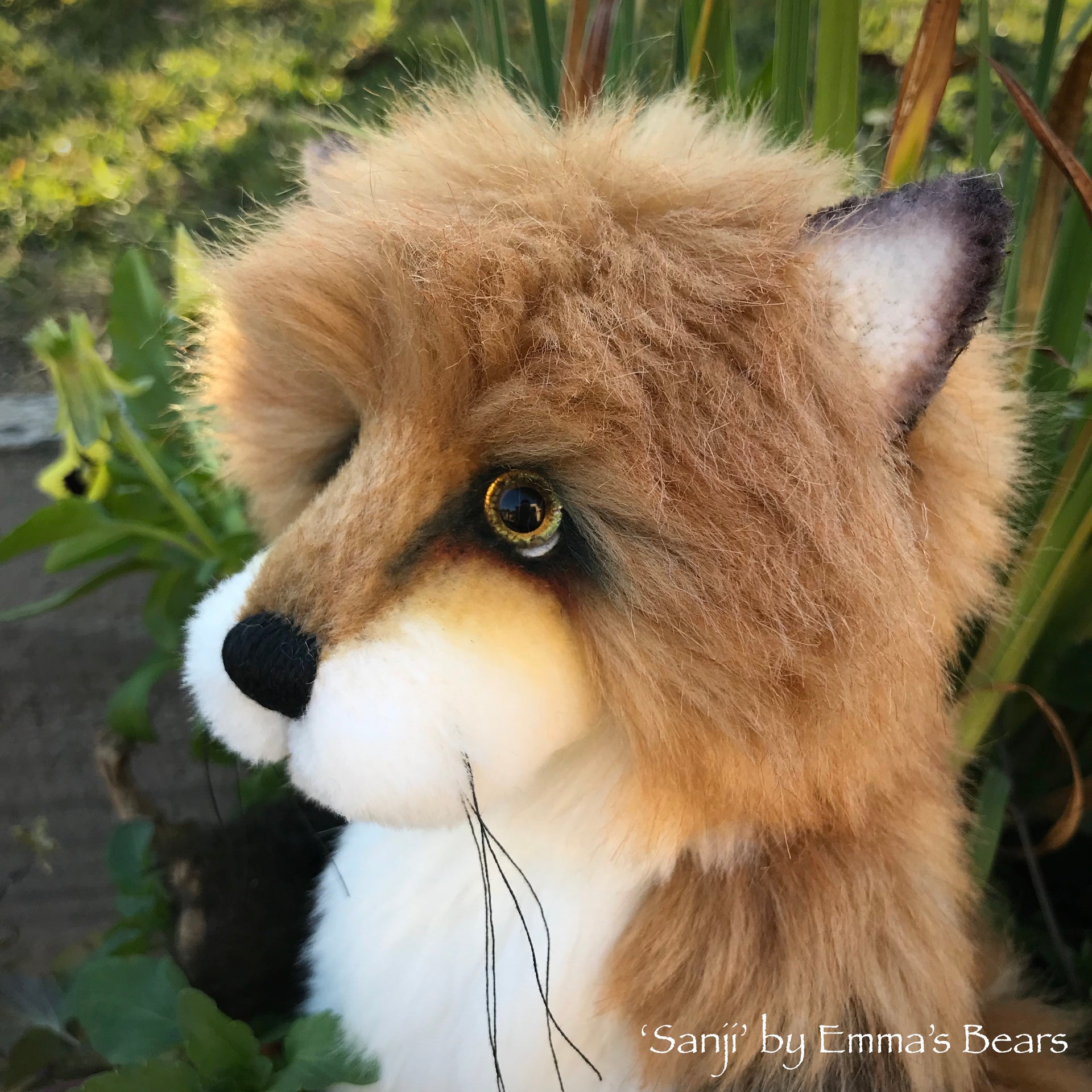 Sanji - 9" Artist Soft Sculpture Fox by Emma's Bears - OOAK