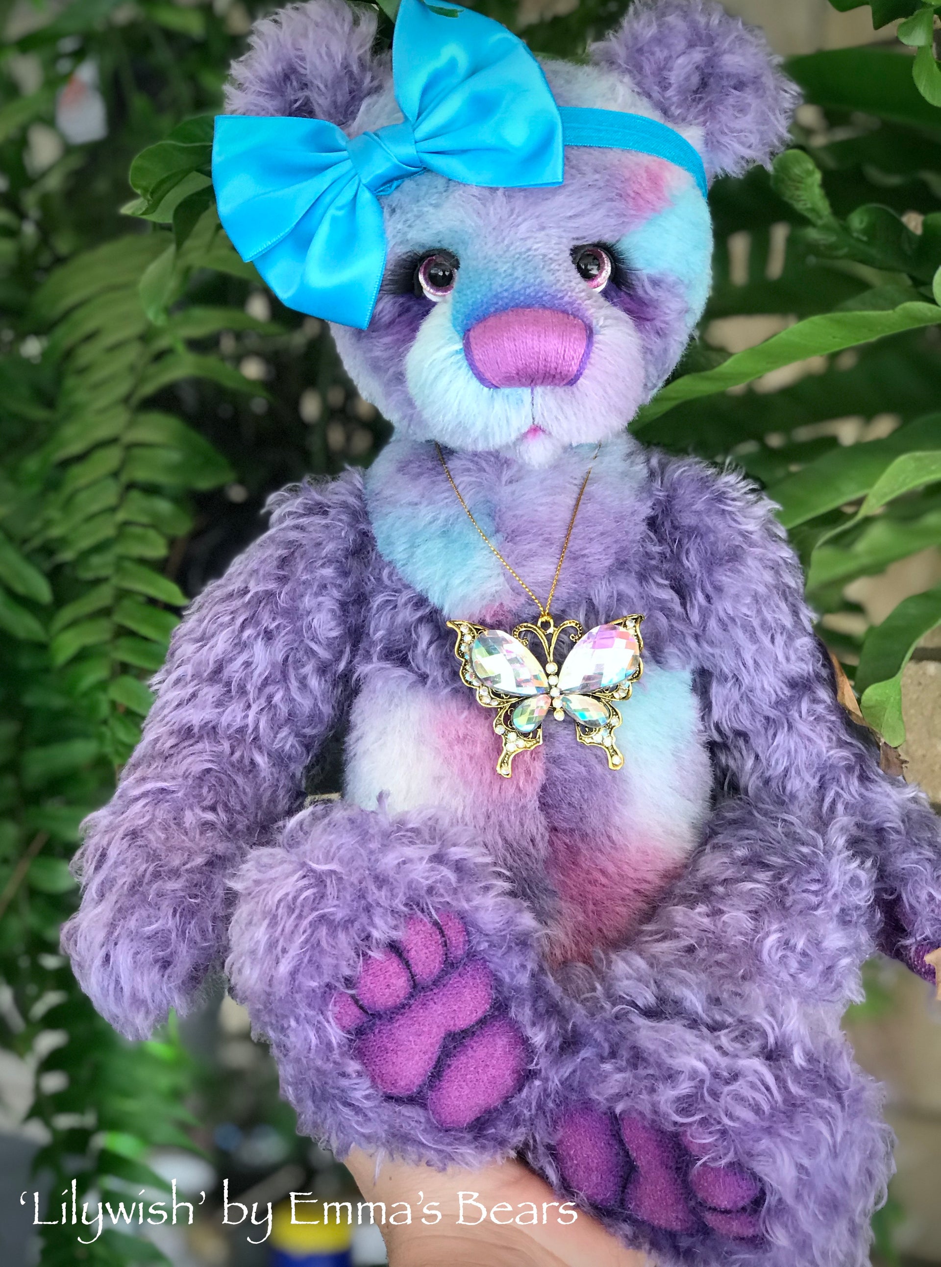 Lilywish - 18" Hand-dyed Mohair and Alpaca Artist Bear by Emma's Bears - OOAK